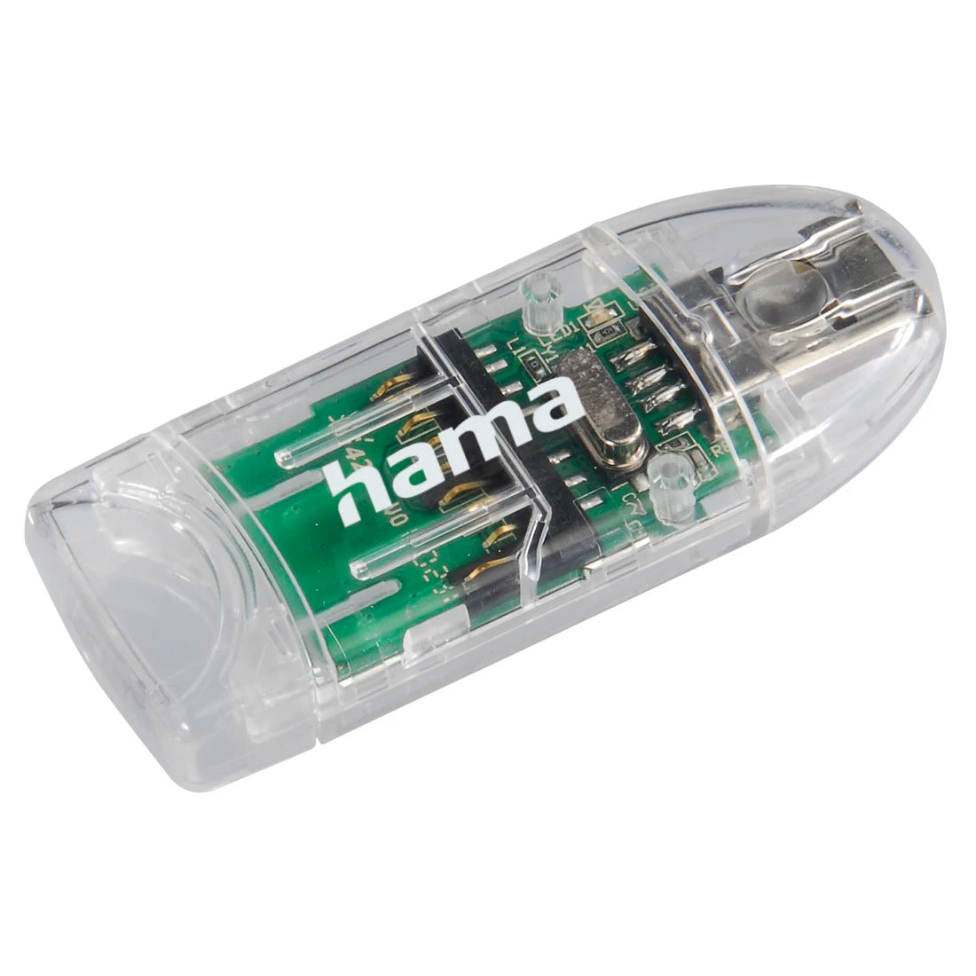 Hama External 8-in-1 USB 2.0 Card Reader, SD/microSD, Transparent, USB Powered