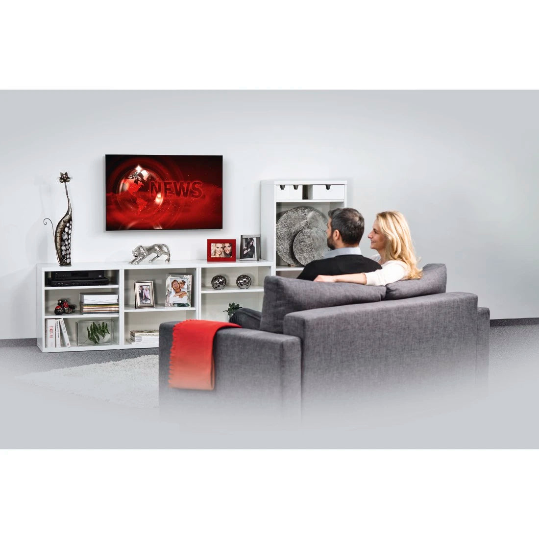 Hama TV Wall Bracket, Rigid, 122 cm (48") to 25 kg, Wall Spacing 2.3 cm