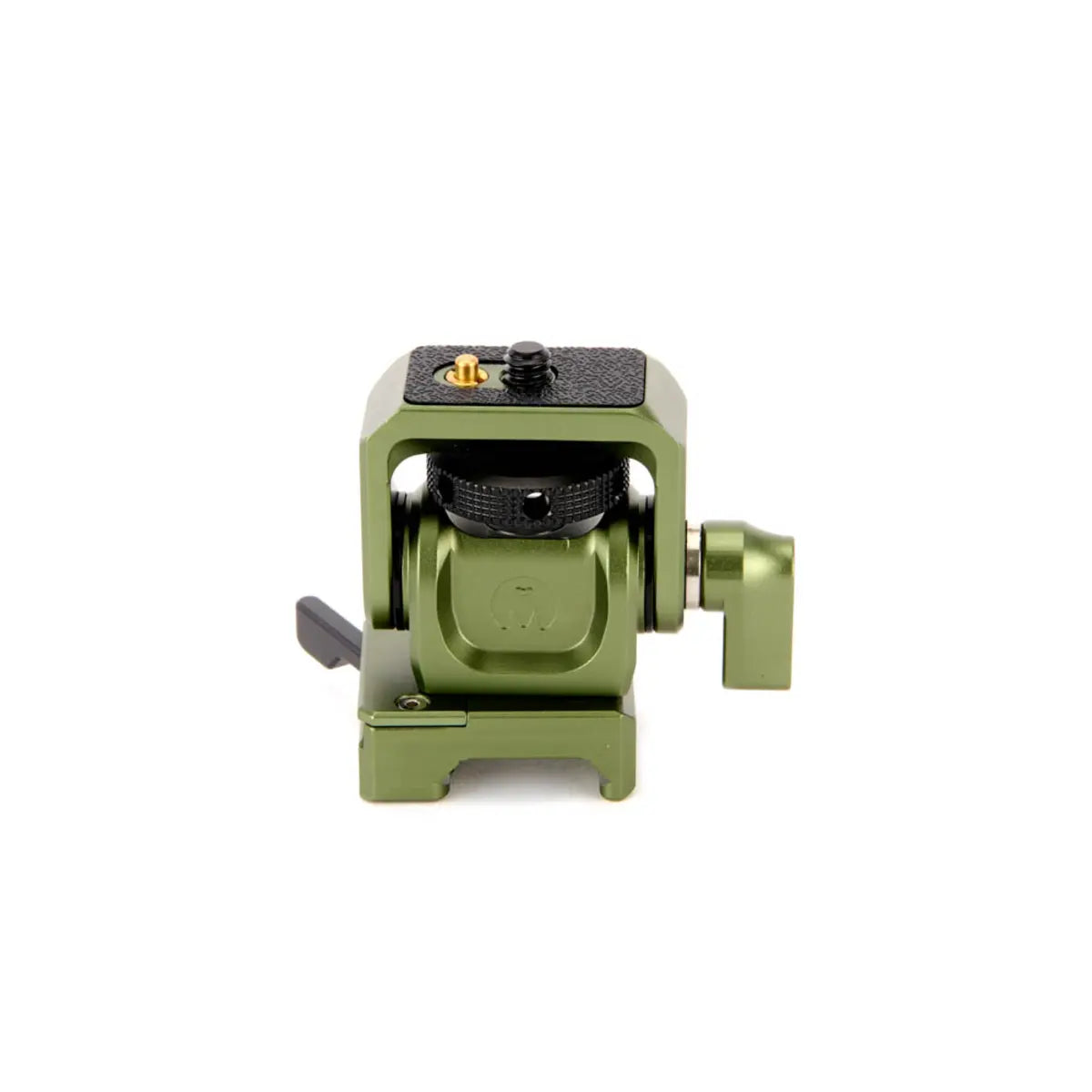 Green mechanical component on a white background