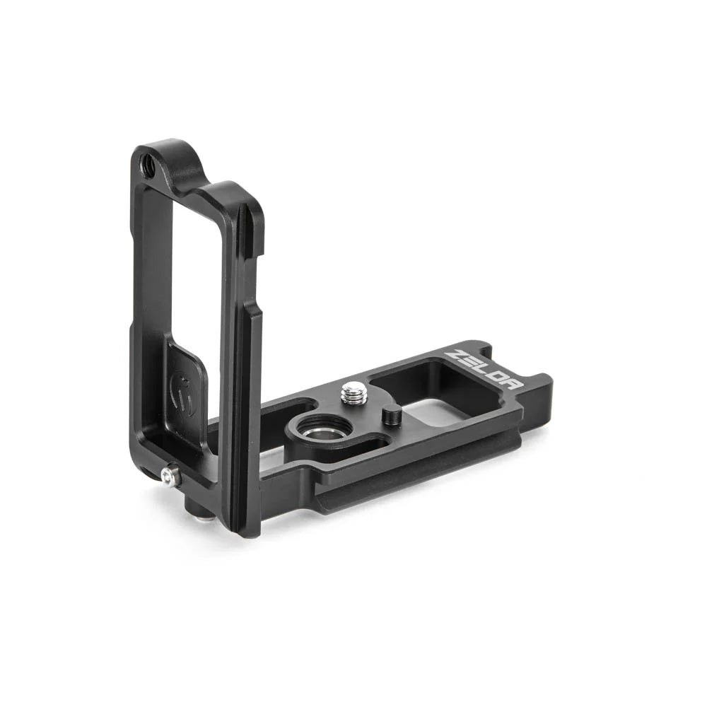 Black camera accessory with 'Nikon' branding on a white background