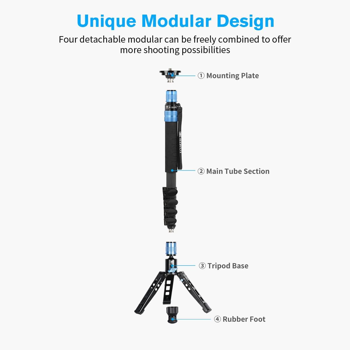 Product Image of Sirui Carbon Fibre Tripod with monopod kit and fluid head