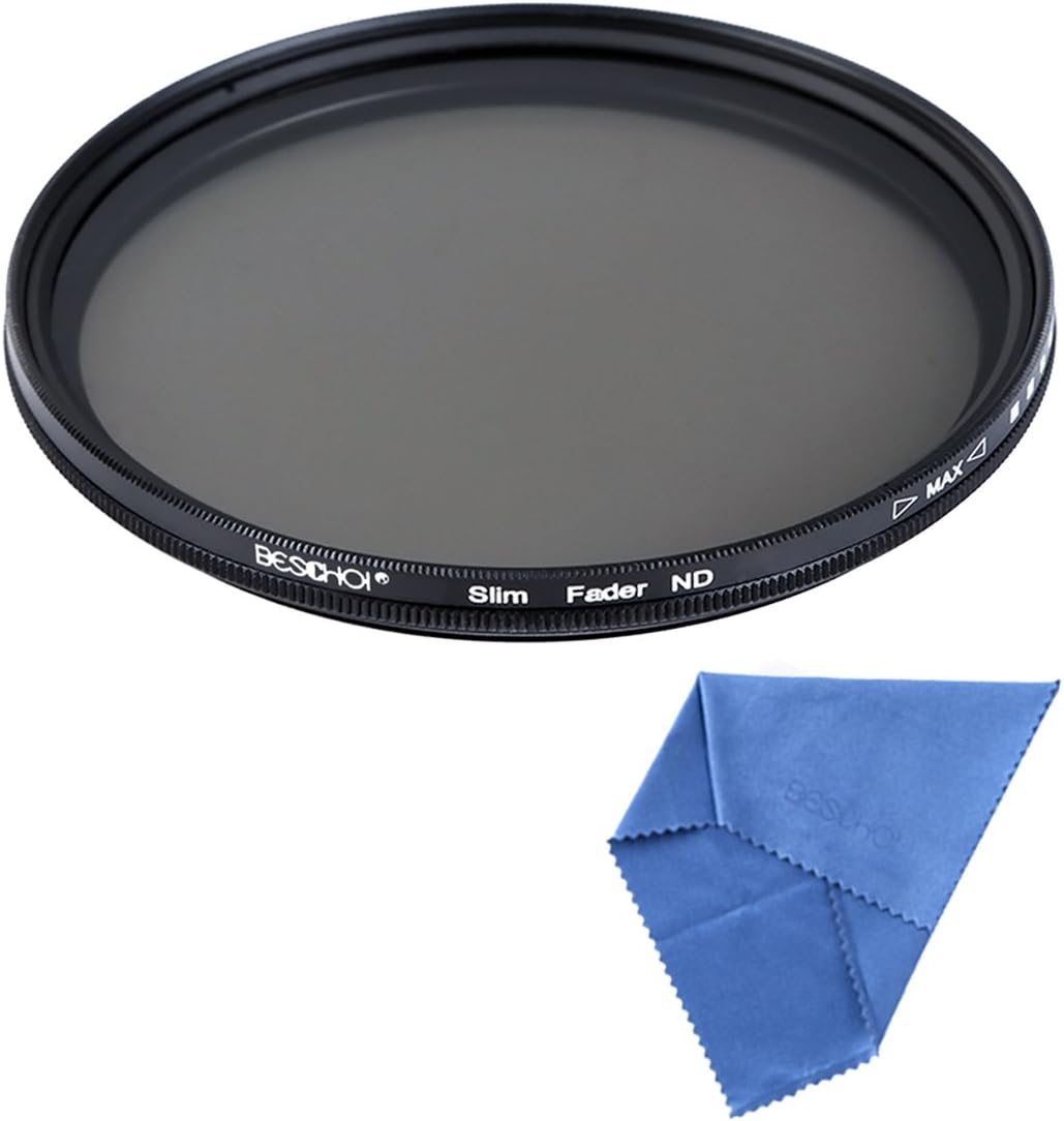 Beschoi 62mm ND Fader Variable Neutral Density Adjustable ND Filter (ND2 to ND400)