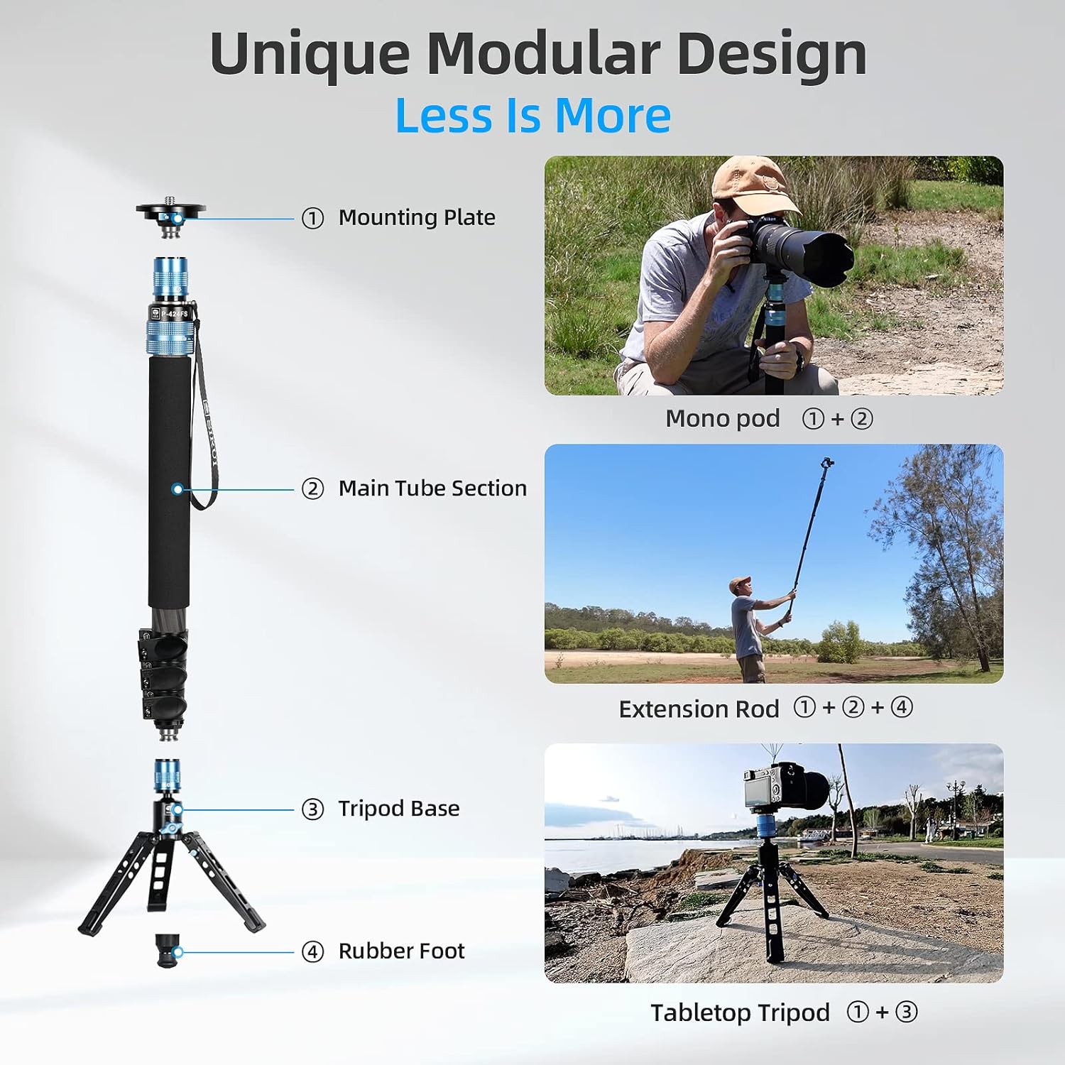 SIRUI P-424FS Carbon Fibre Monopod Kit with VA-5 Fluid Video Head