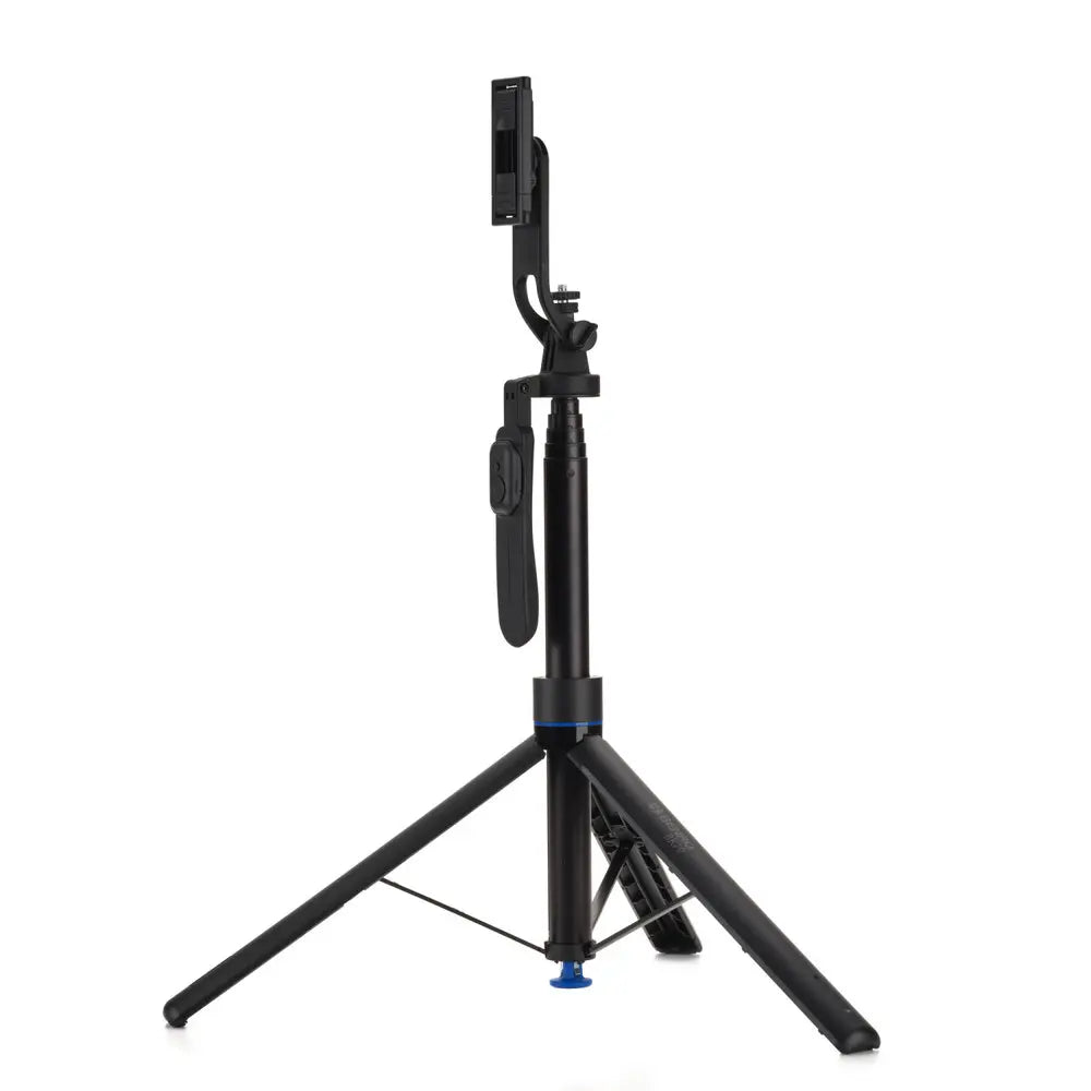 Black tripod stand on a white background