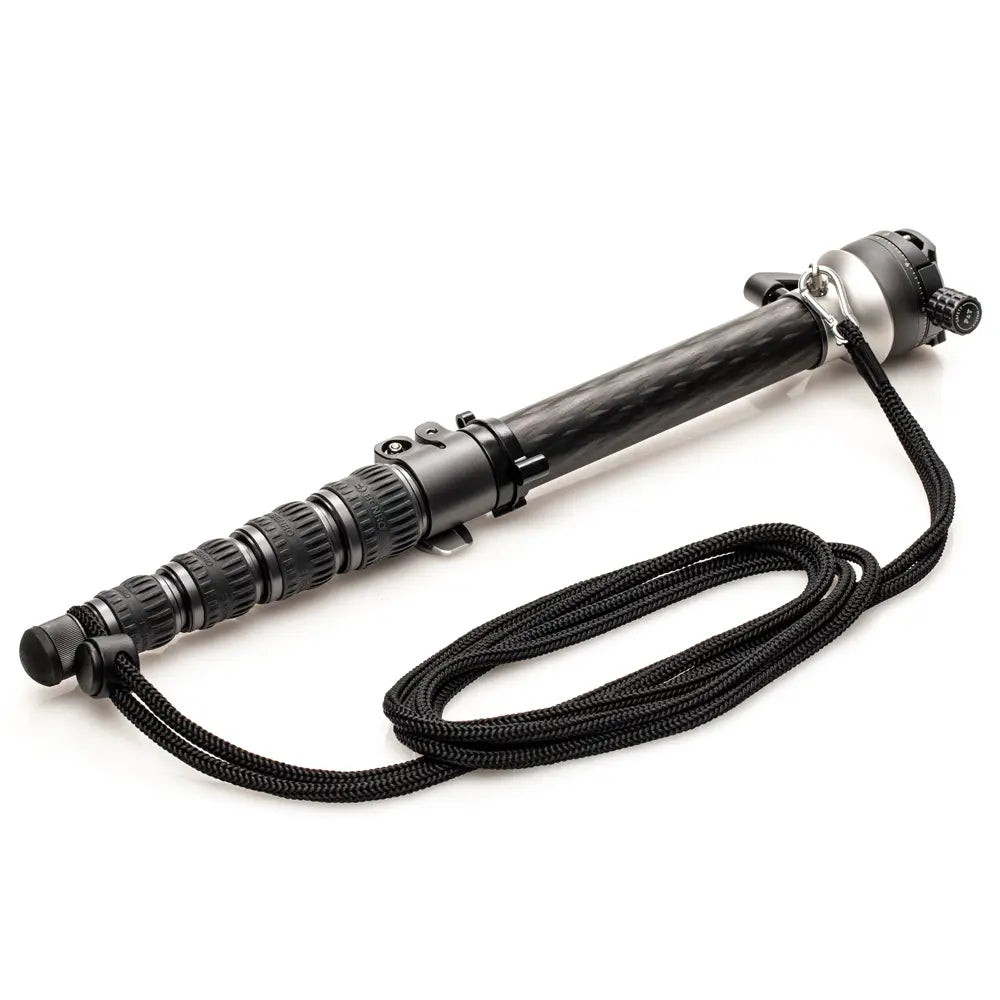 Benro MSDPL46C SupaDupa Monopod side angle of tripod with carry sling attached