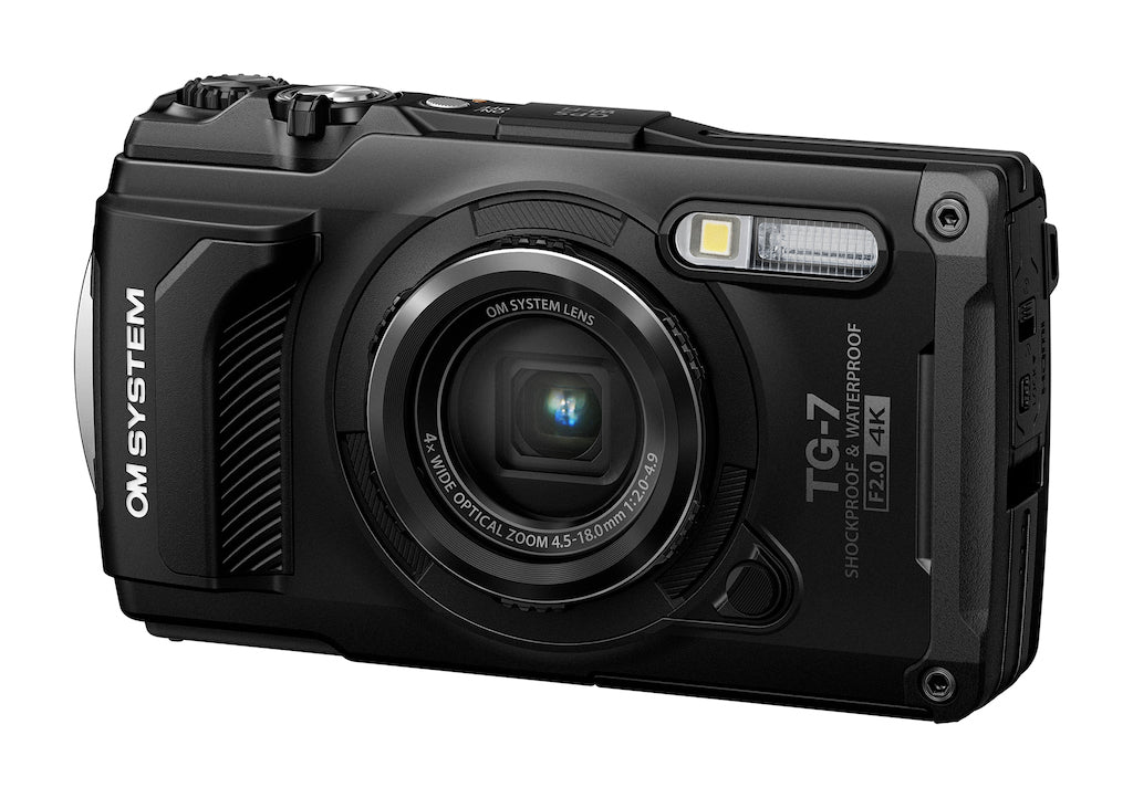 OM System TG-7 Tough Digital Camera - Black with Olympus PT-059 Underwater Housing