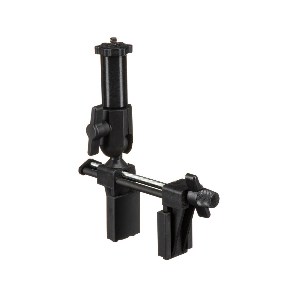 Black adjustable stand on a white background