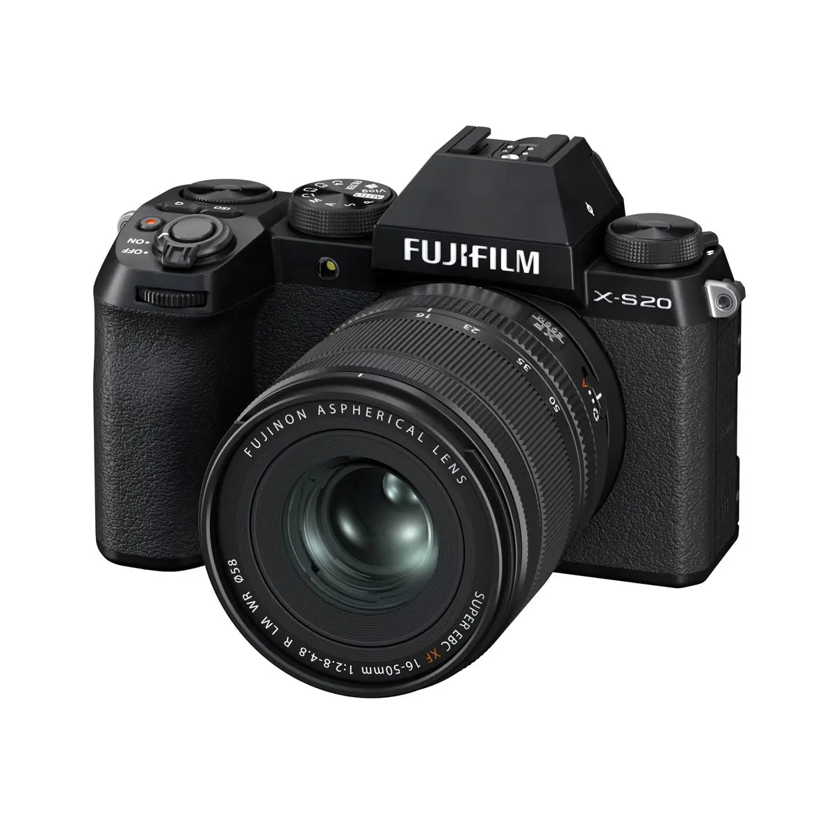 Fujifilm X-S20 with XF 16-50mm F2.8-4.8 R LM WR - Black front side