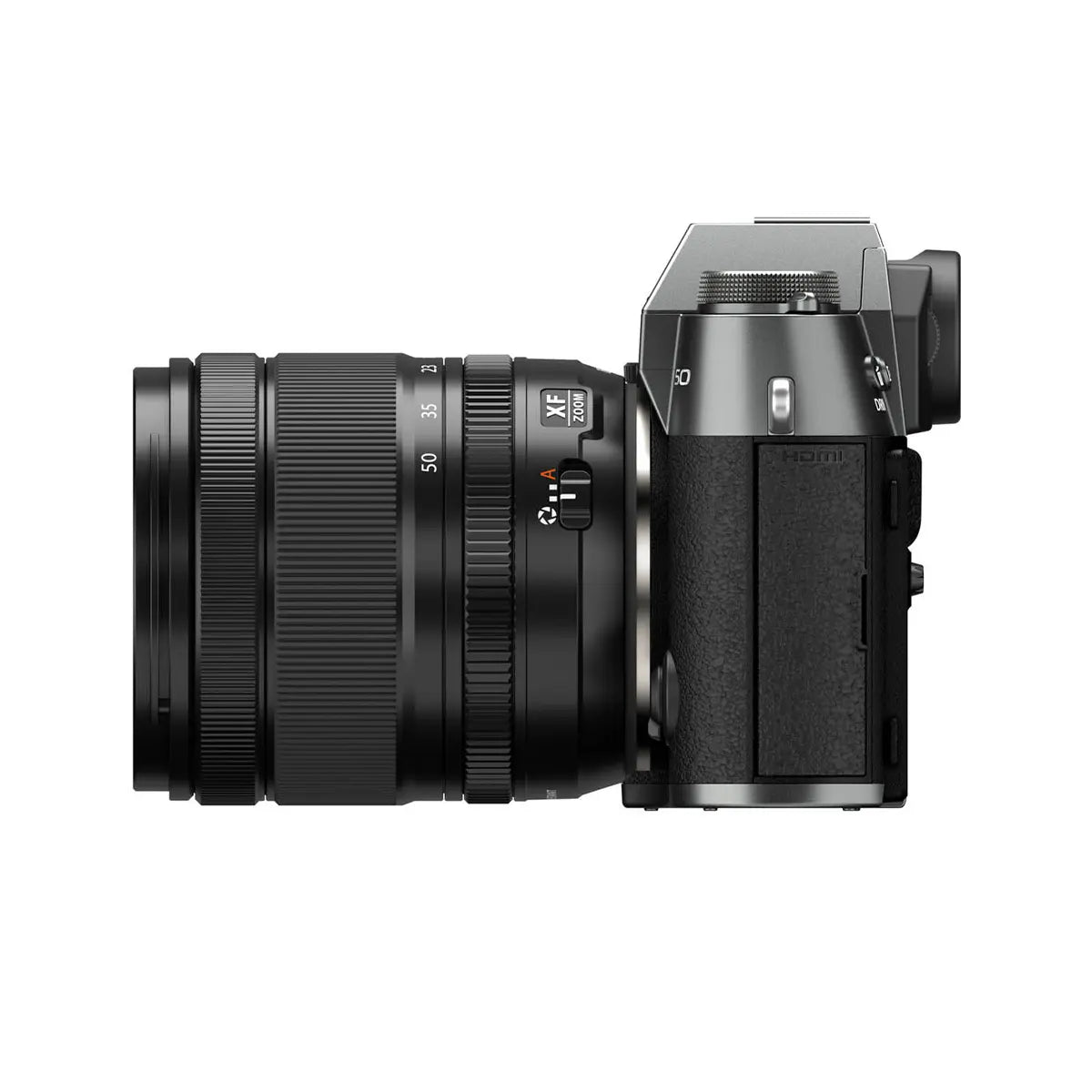 Fujifilm X-T50 Camera with XF 16-50mm F2.8-4.8 R LM WR Lens - Charcoal Silver side