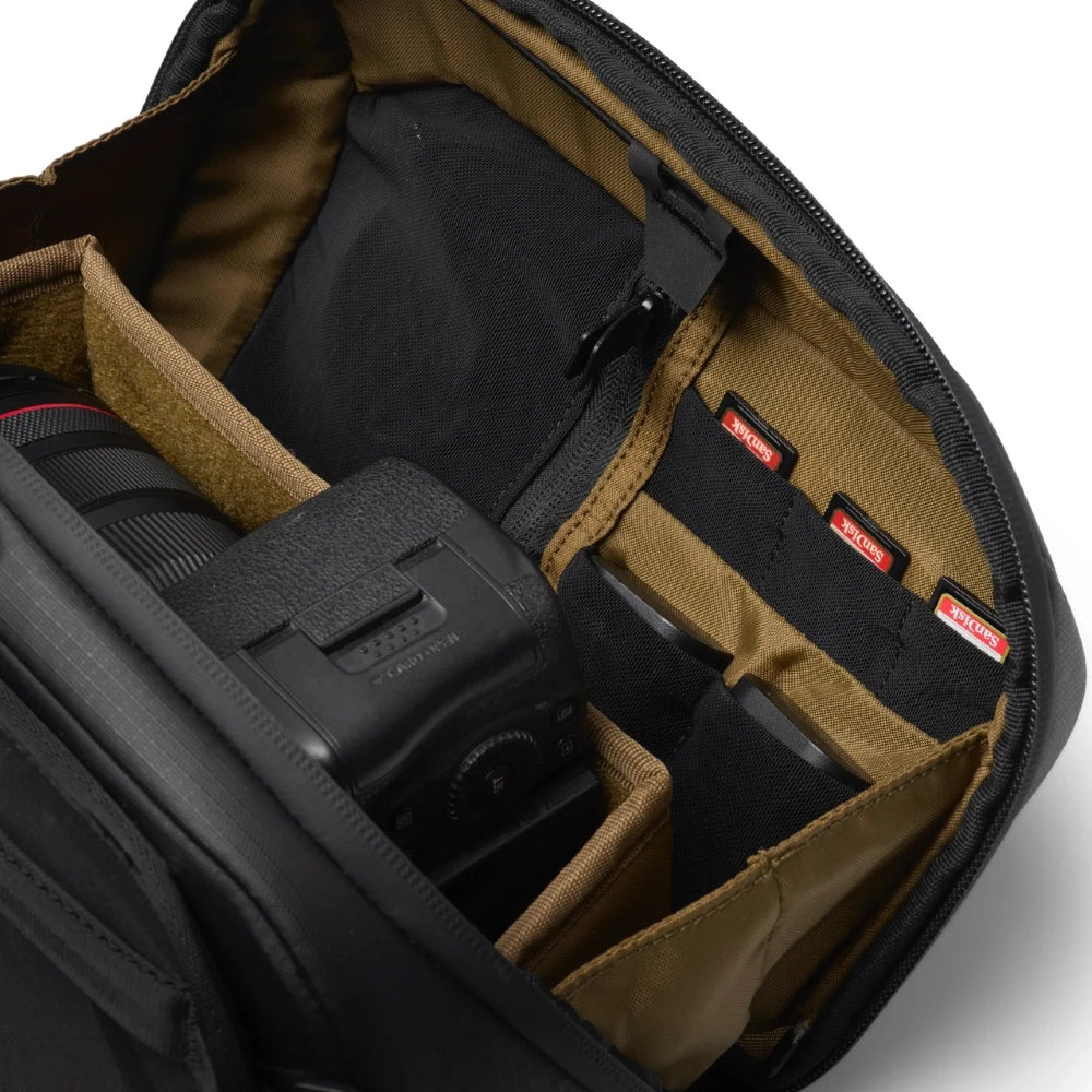 Gomatic McKinnon Camera Sling 5L top angle close up with lid open