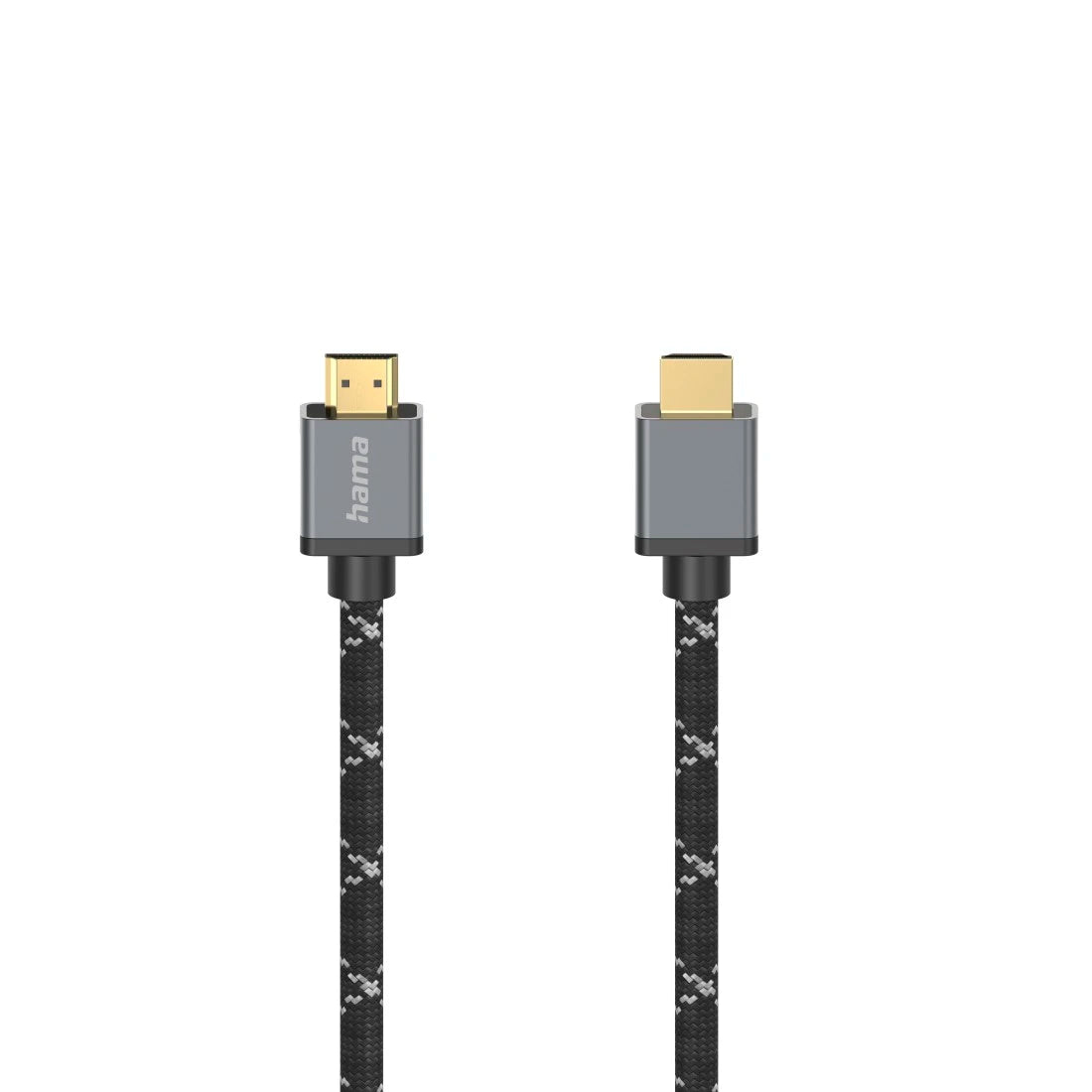 HDMI cable with braided design on a white background