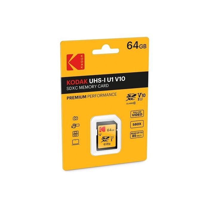 Kodak SD Card 64GB Premium Performance UHS-1 U1 V10 SDXC