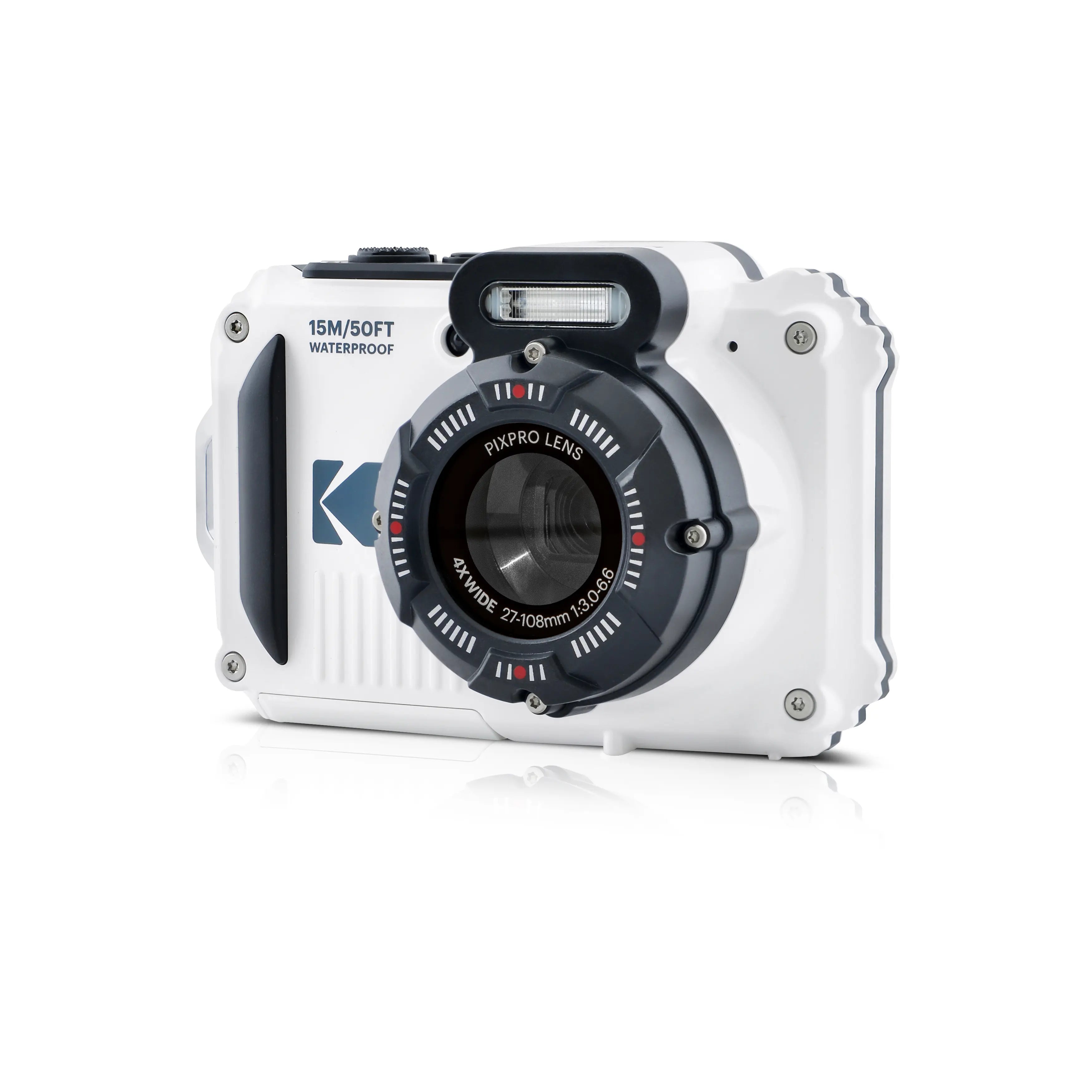 Waterproof camera with Kodak logo on a white background