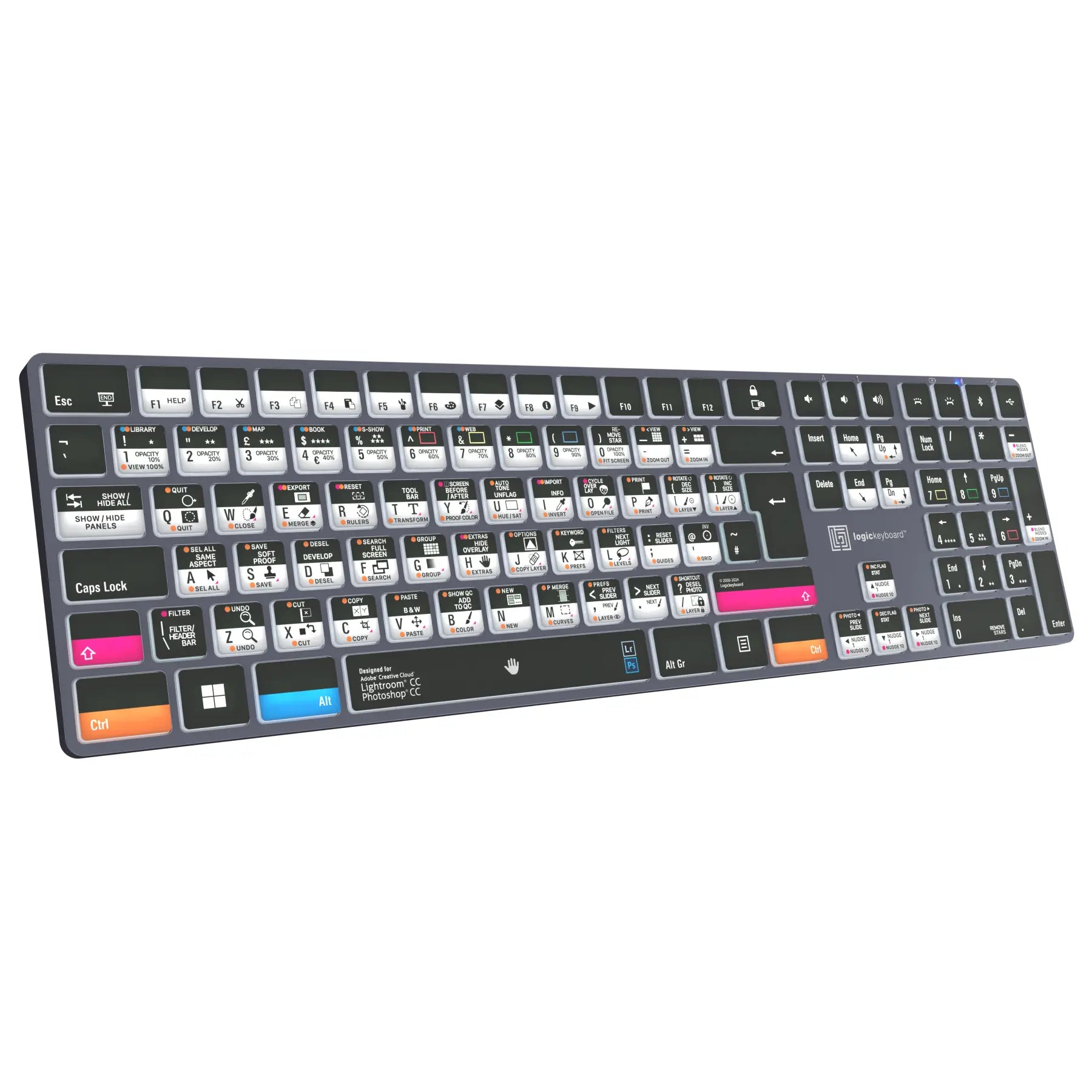 LogicKeyboard - Adobe Photographer TITAN Wireless Backlit Keyboard - Windows