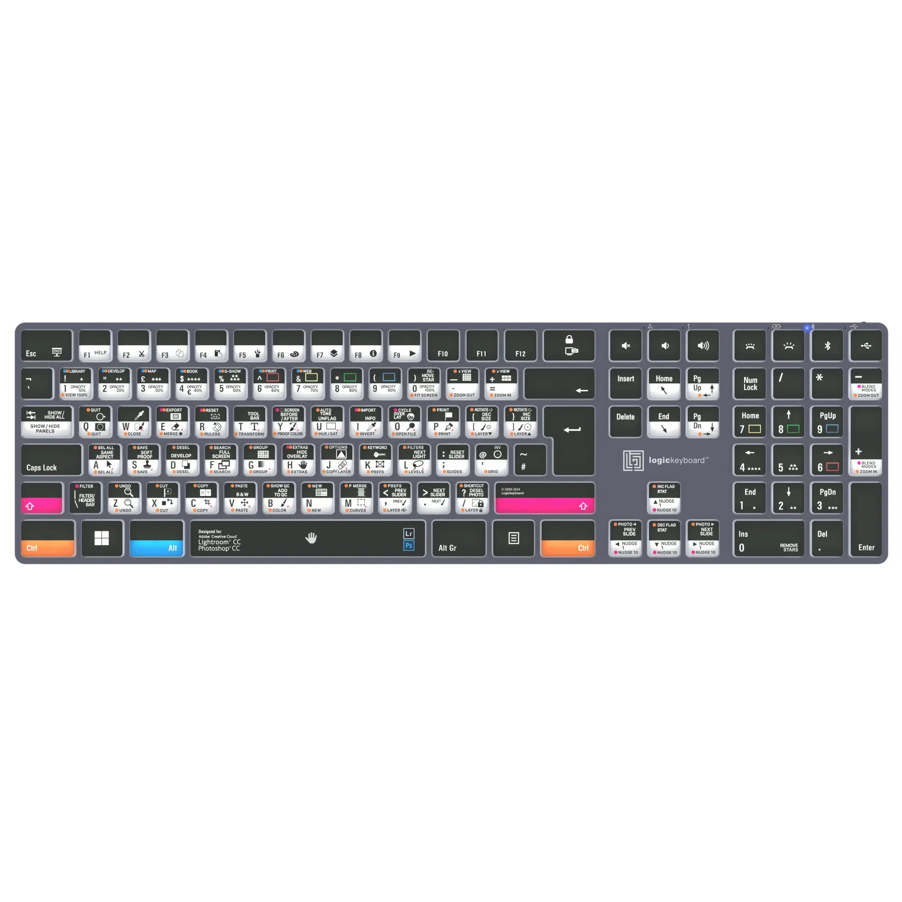 LogicKeyboard - Adobe Photographer TITAN Wireless Backlit Keyboard - Windows