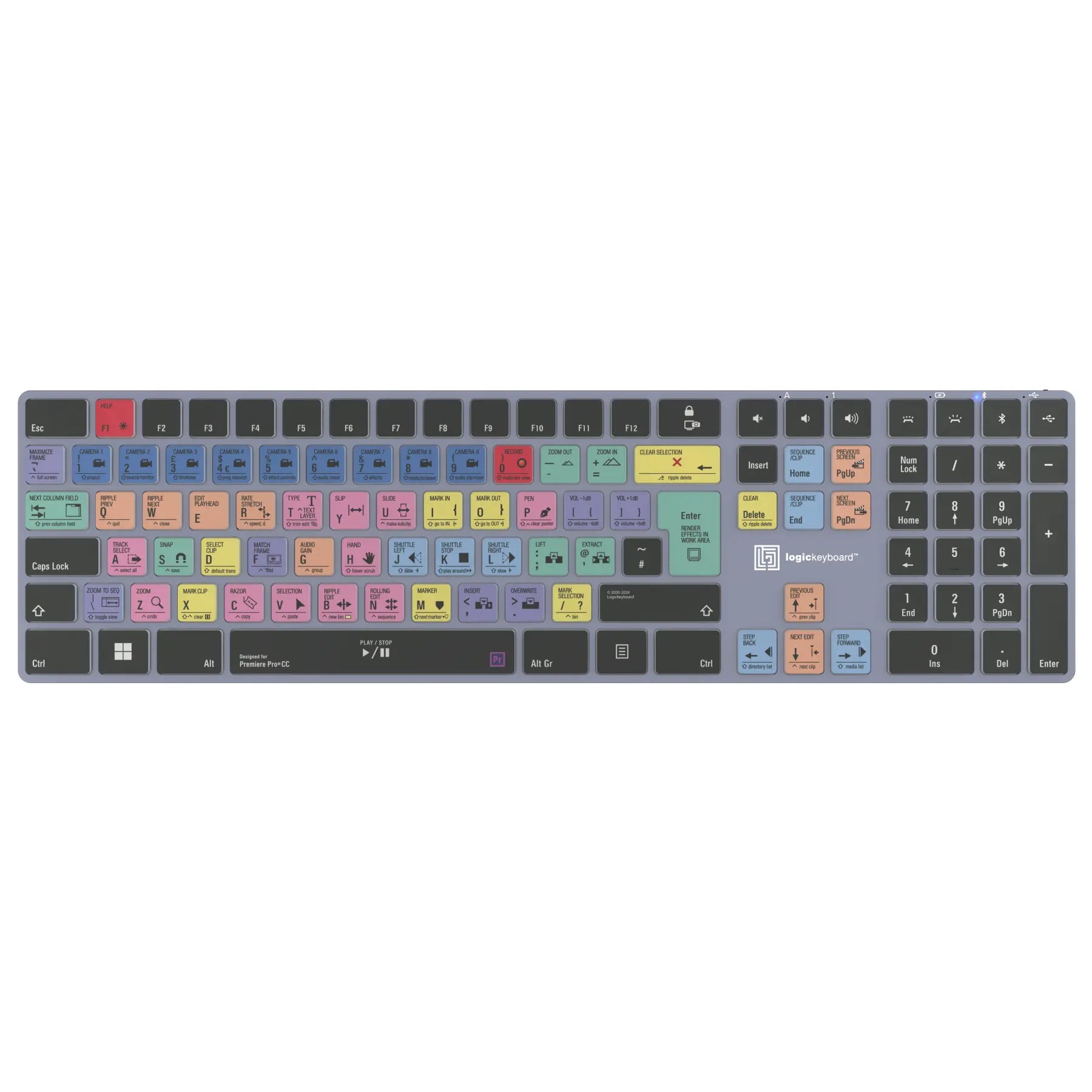 LogicKeyboard - Adobe Premiere Pro CC TITAN Wireless Backlit Keyboard - Windows