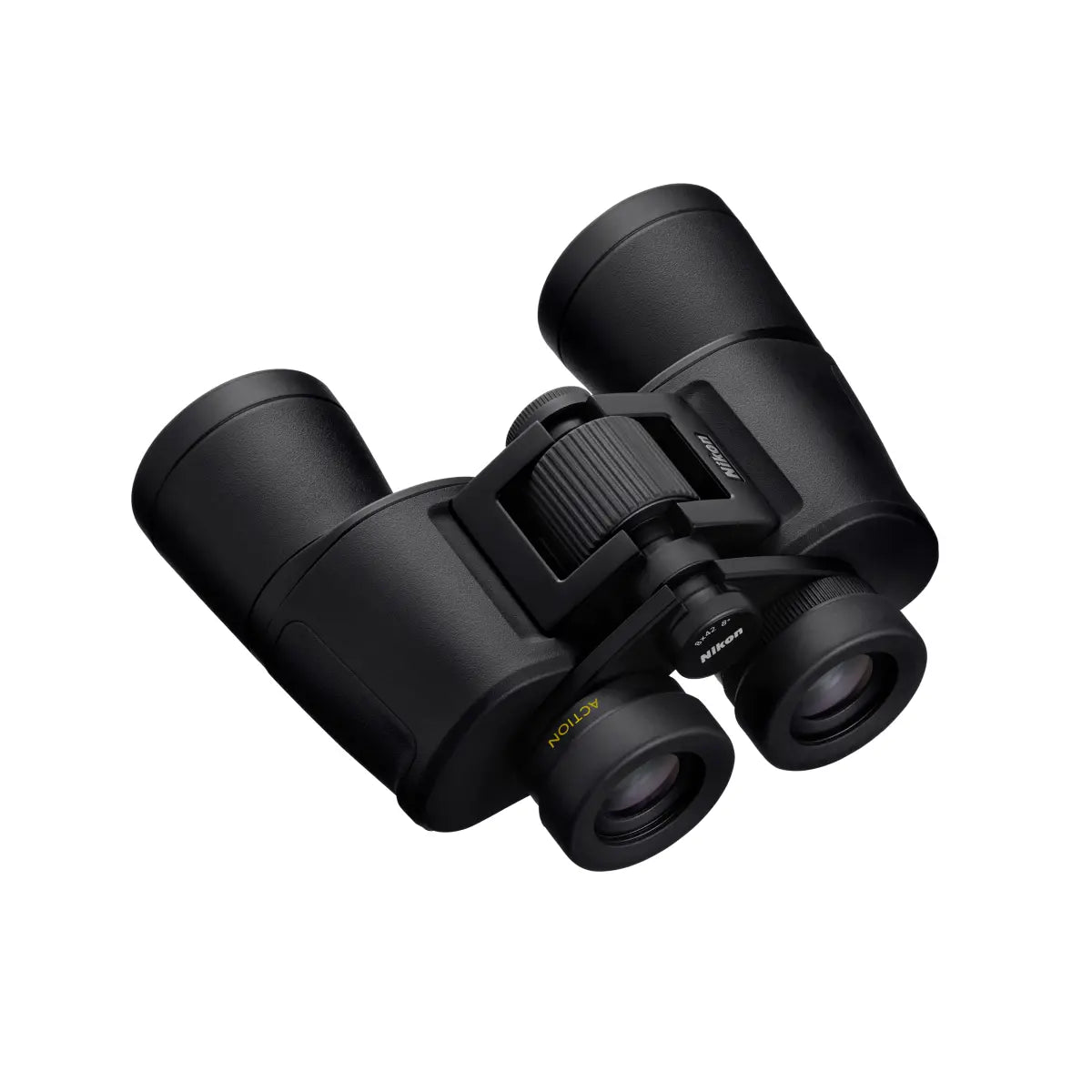 Black binoculars on a white background
