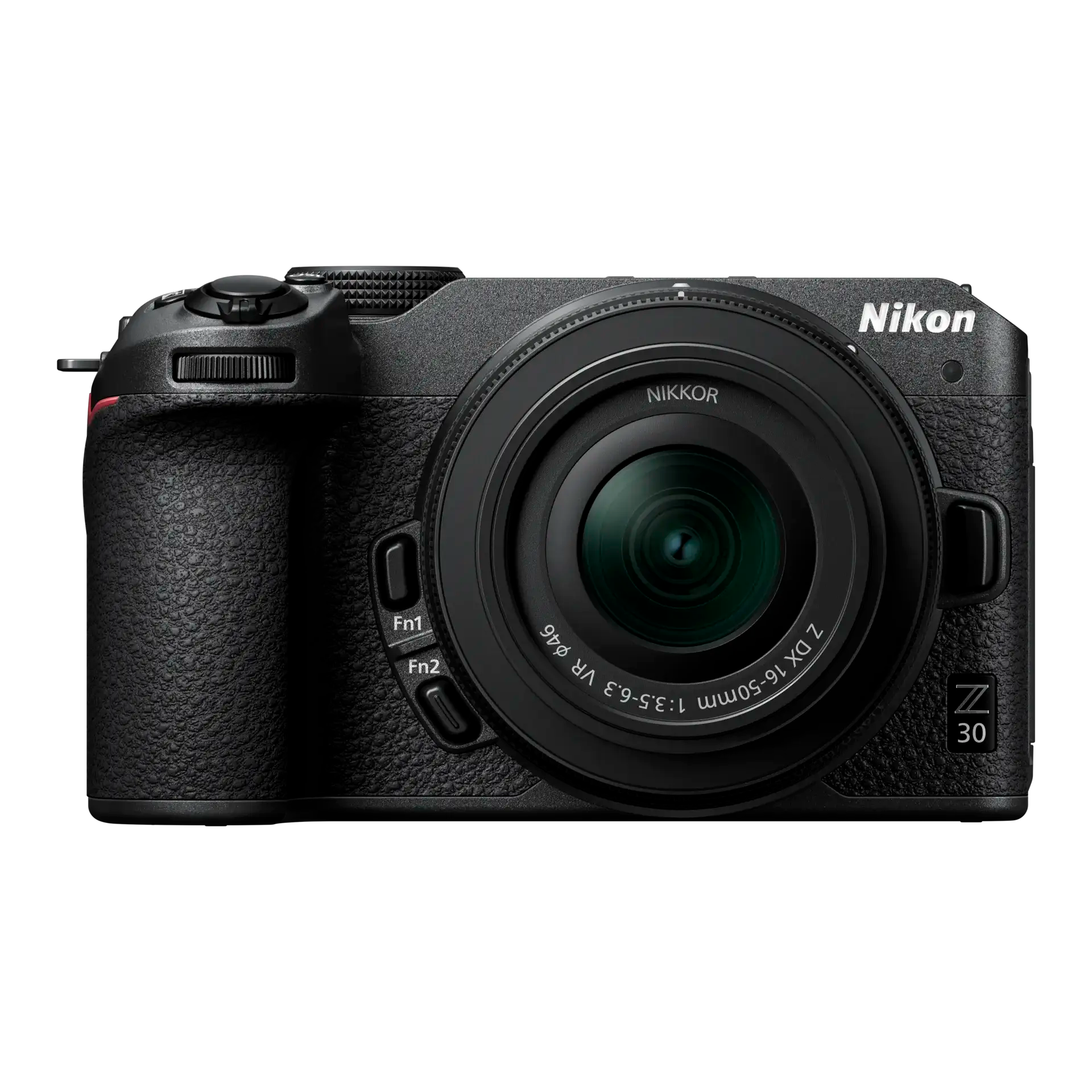 Nikon Z30 Mirrorless Camera with 16-50mm and 50-250mm lenses attached, displayed against a plain background.