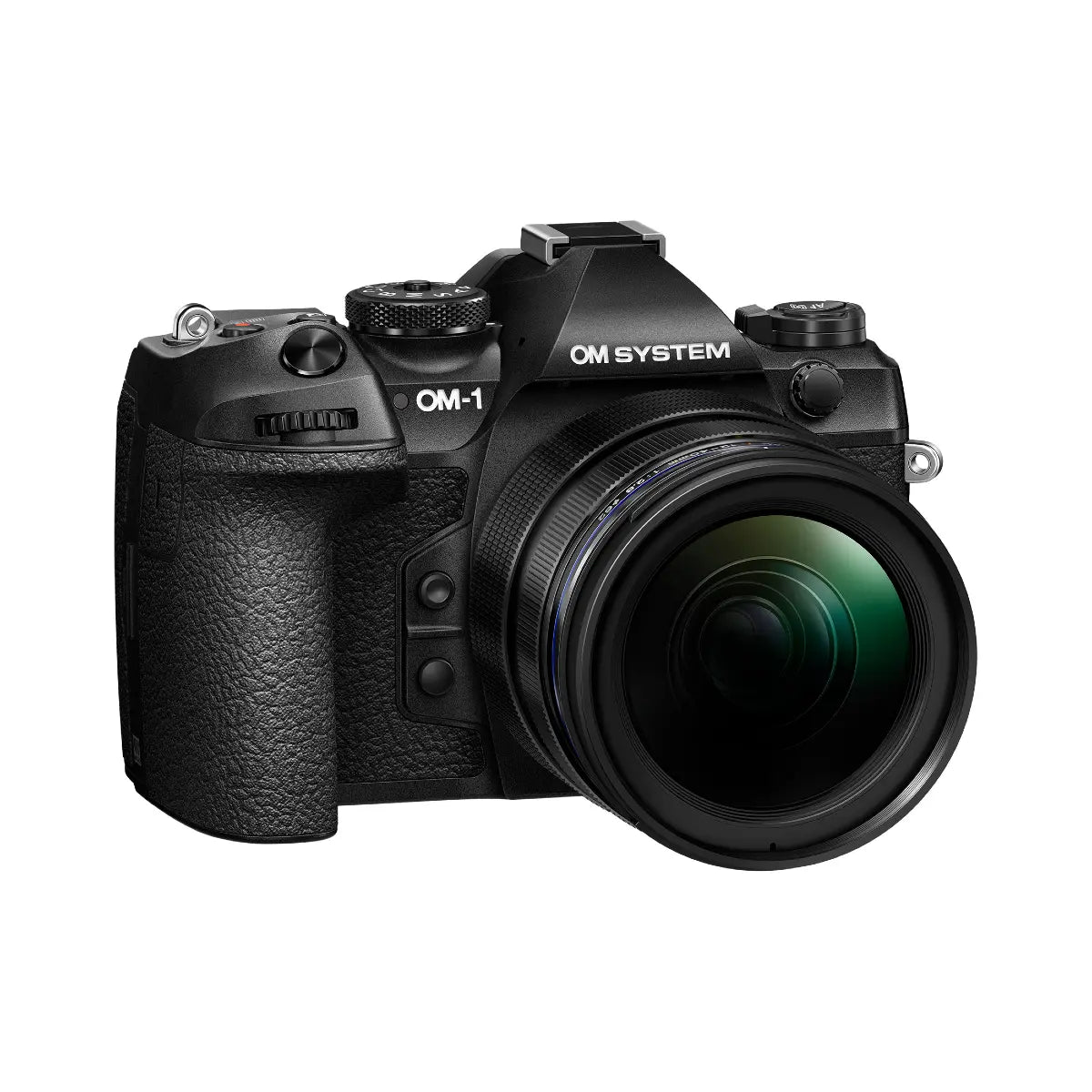 OM SYSTEM OM-1 Mark II Mirrorless Camera & 12-40mm f2.8 II lens side