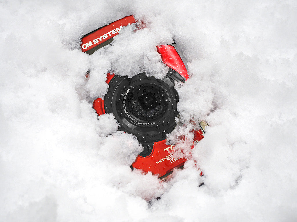 OM System TG-7 Tough Digital Camera - Red with Olympus PT-059 Underwater Housing