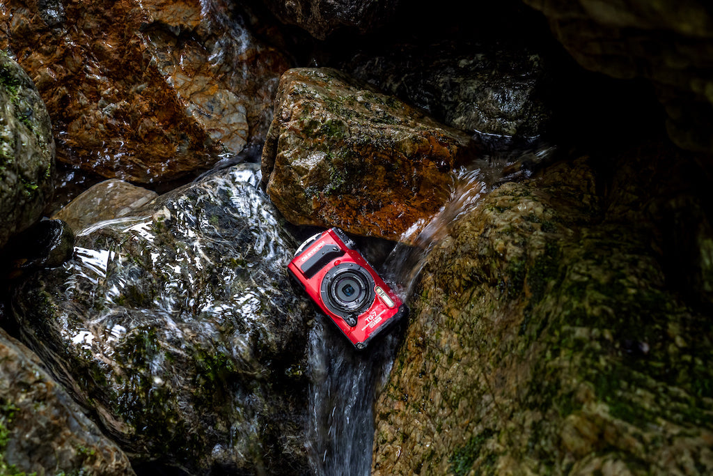 OM System TG-7 Tough Digital Camera - Black with Olympus PT-059 Underwater Housing