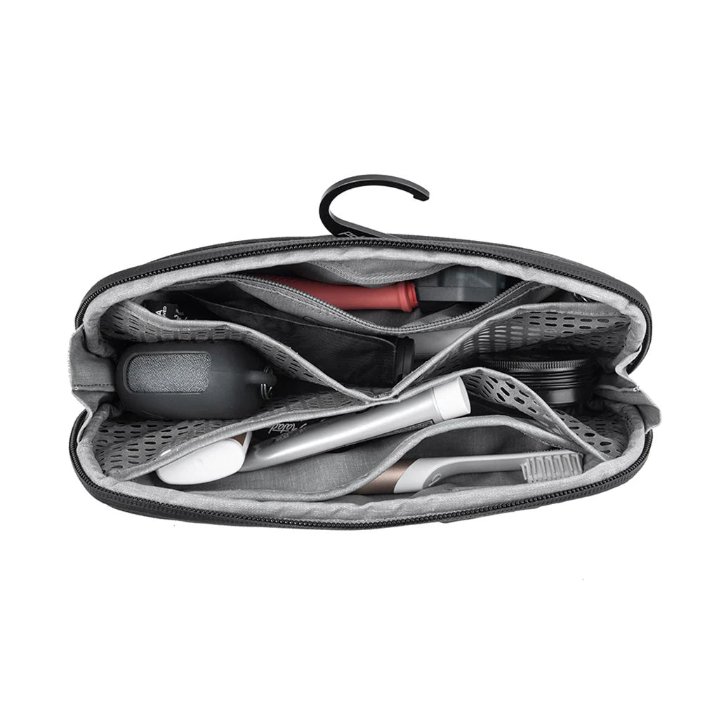 Peak Design Wash Pouch V2 Small – Sage top angle with pouch open