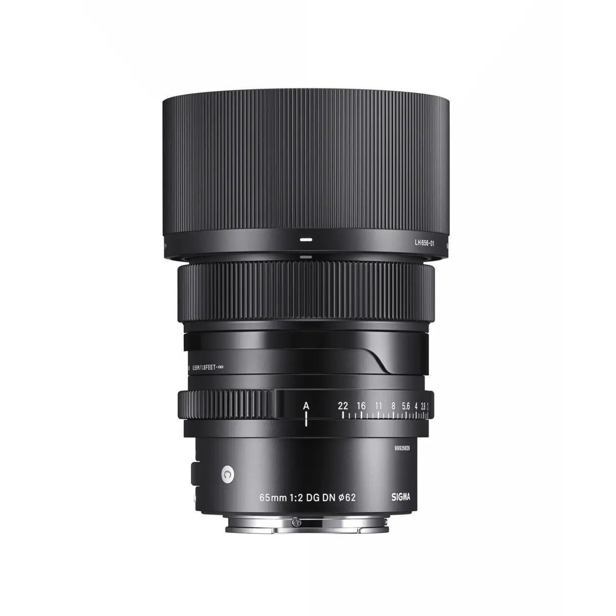 Sigma AF 65mm F/2 DG I Contemporary Lens - Sony E Fit top with lens hood