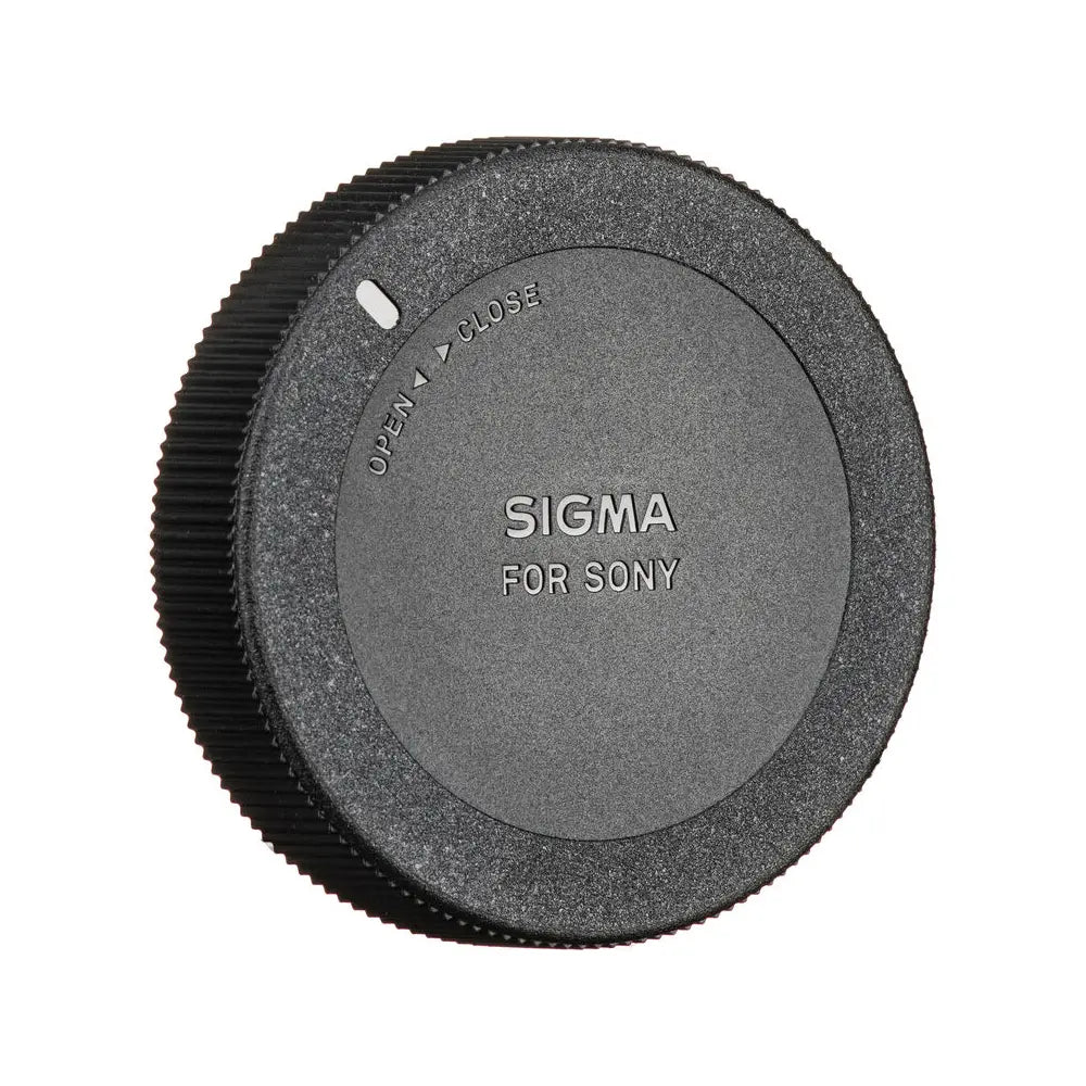 Sigma lens cap for Sony camera on a white background