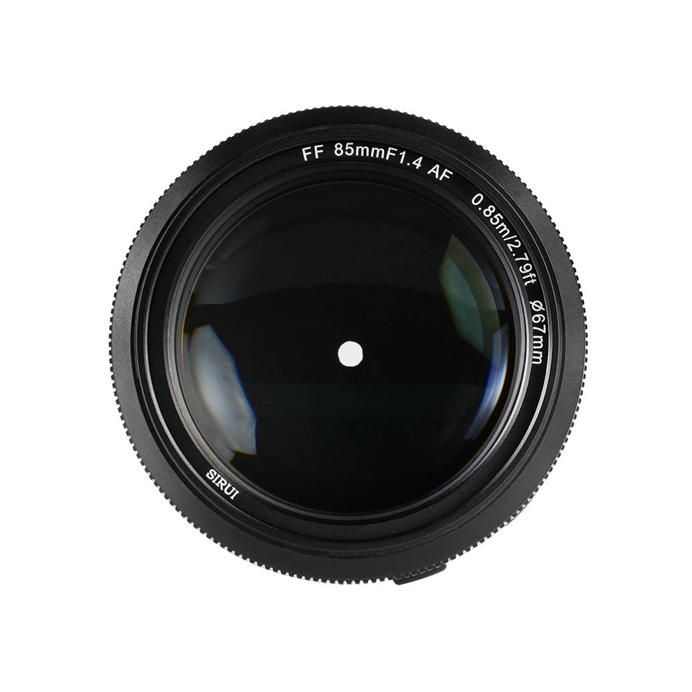 Sirui Aurora 85mm f1.4 Lens front angle