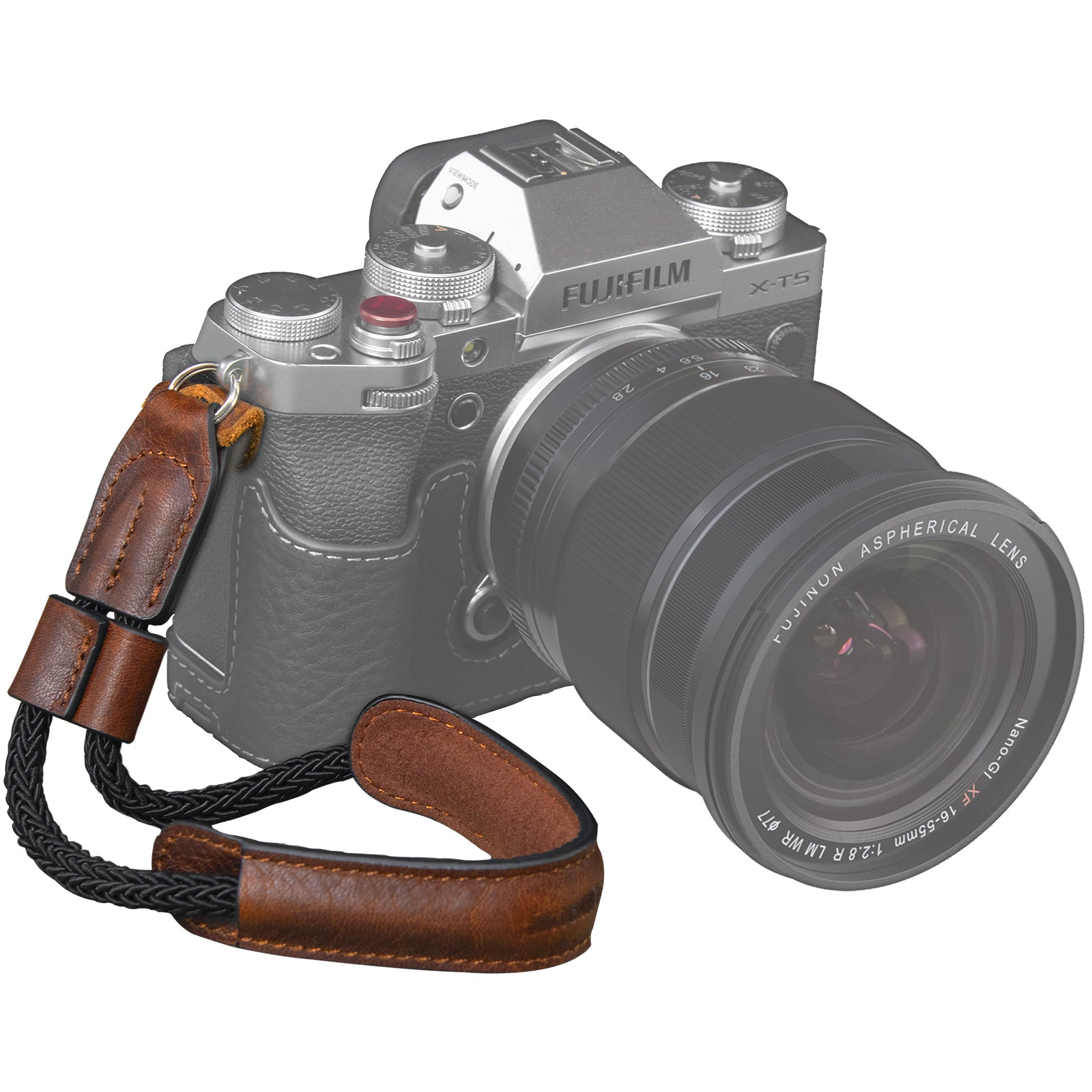 SmallRig Universal Vintage Wrist Strap 3926 product photo attached to camera