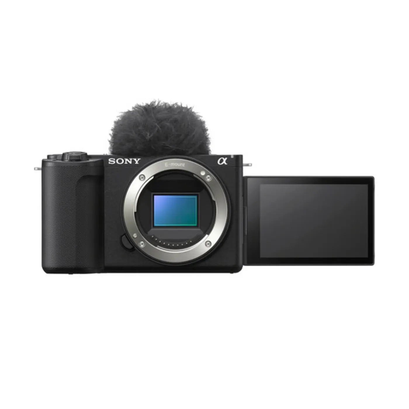 Sony Alpha ZV-E10 II Body Only Black front with screen rotated