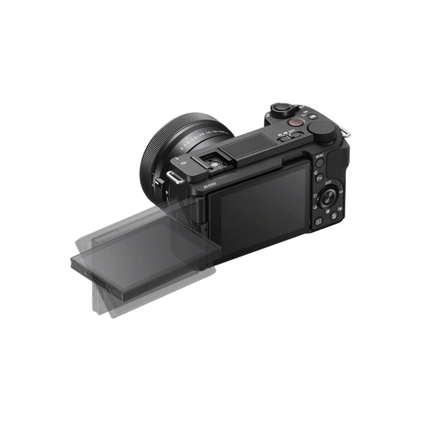 Sony Alpha ZV-E10 II Body Only Black back angle with screen rotated