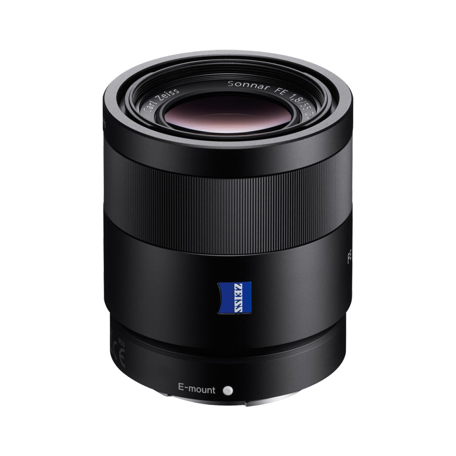 Sony FE 55mm F1.8 ZA Carl Zeiss Sonnar T* Lens top angle