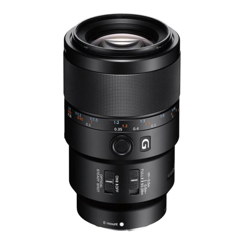 Sony FE 90mm f2.8 Macro G OSS Lens top angle