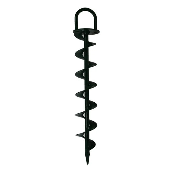 Black spiral auger on a white background