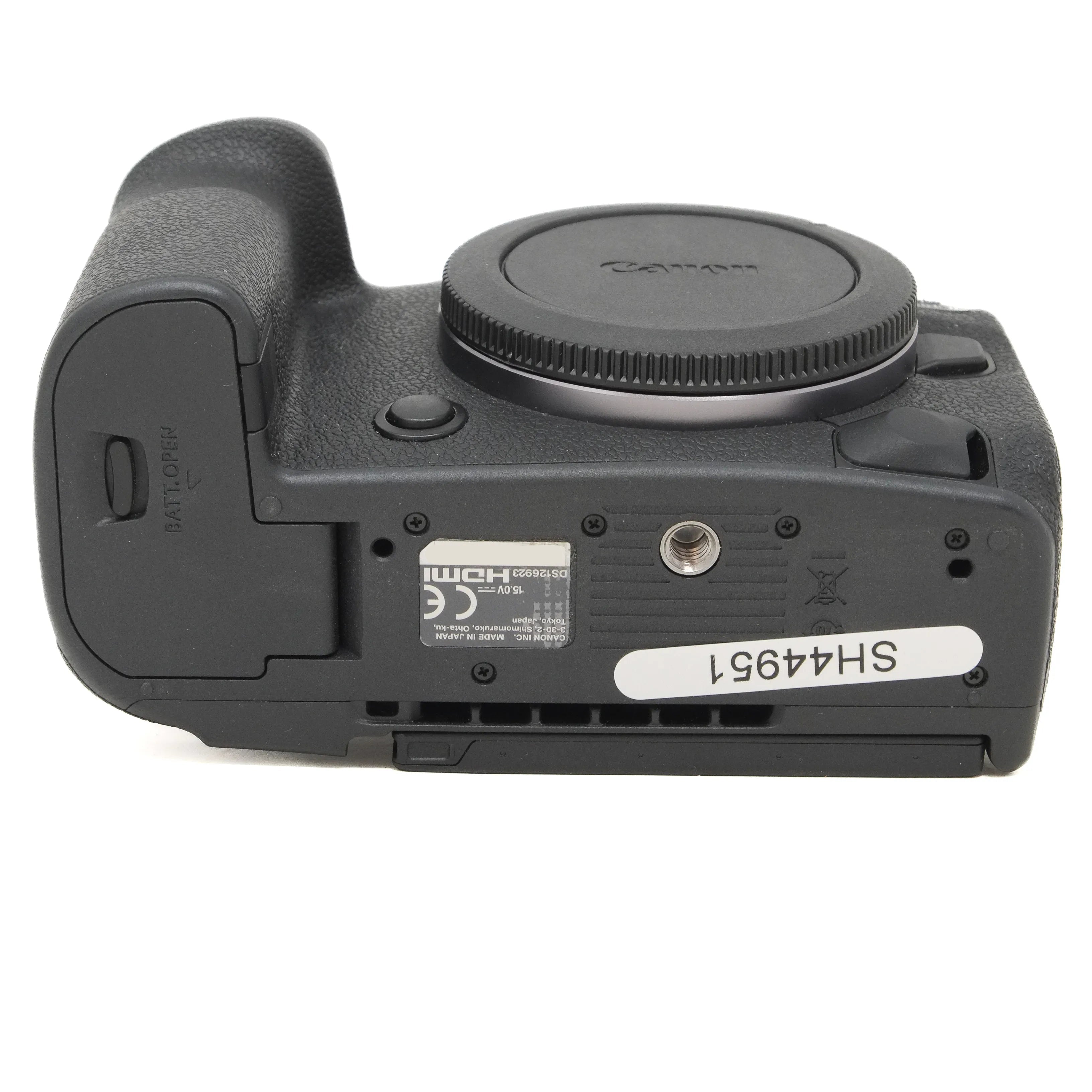 Canon camera body on a white background