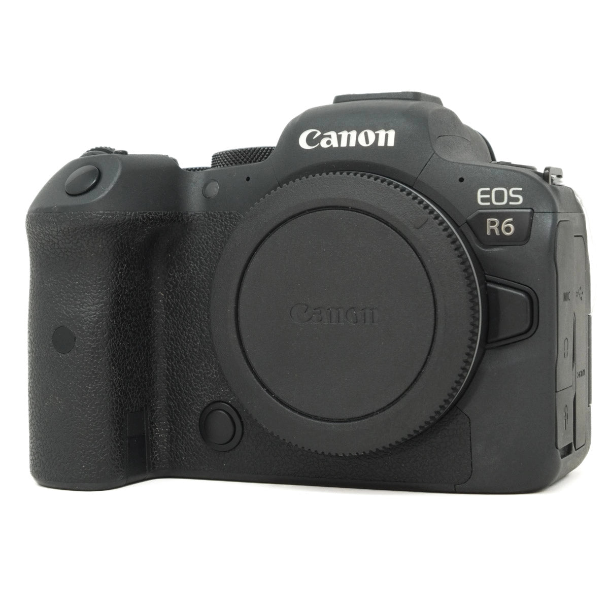 Canon EOS R6 camera body on a white background