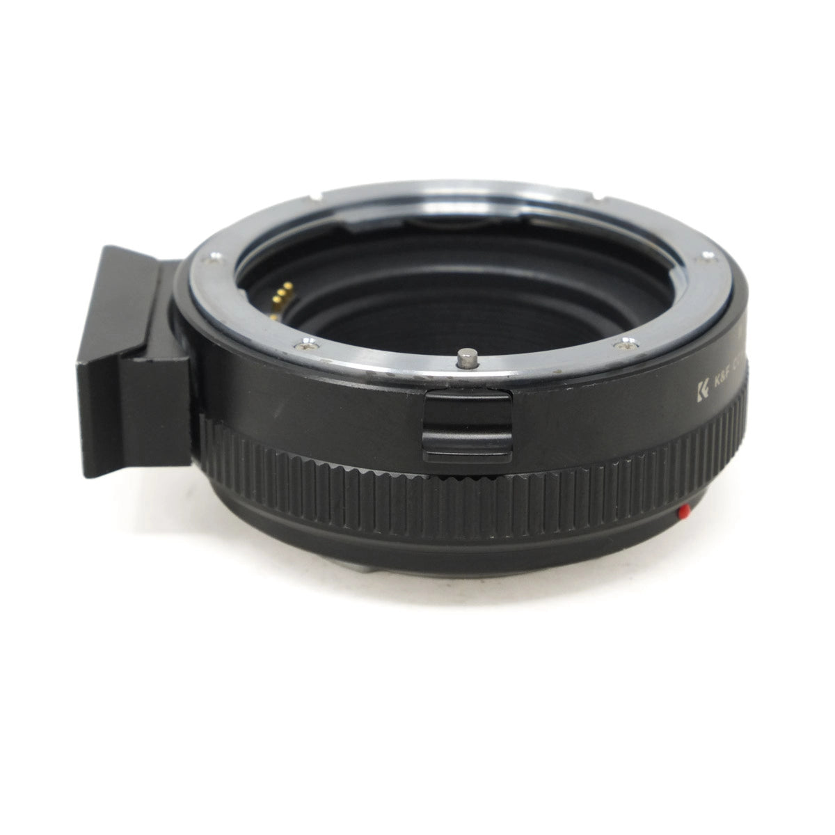 Camera lens adapter on a white background