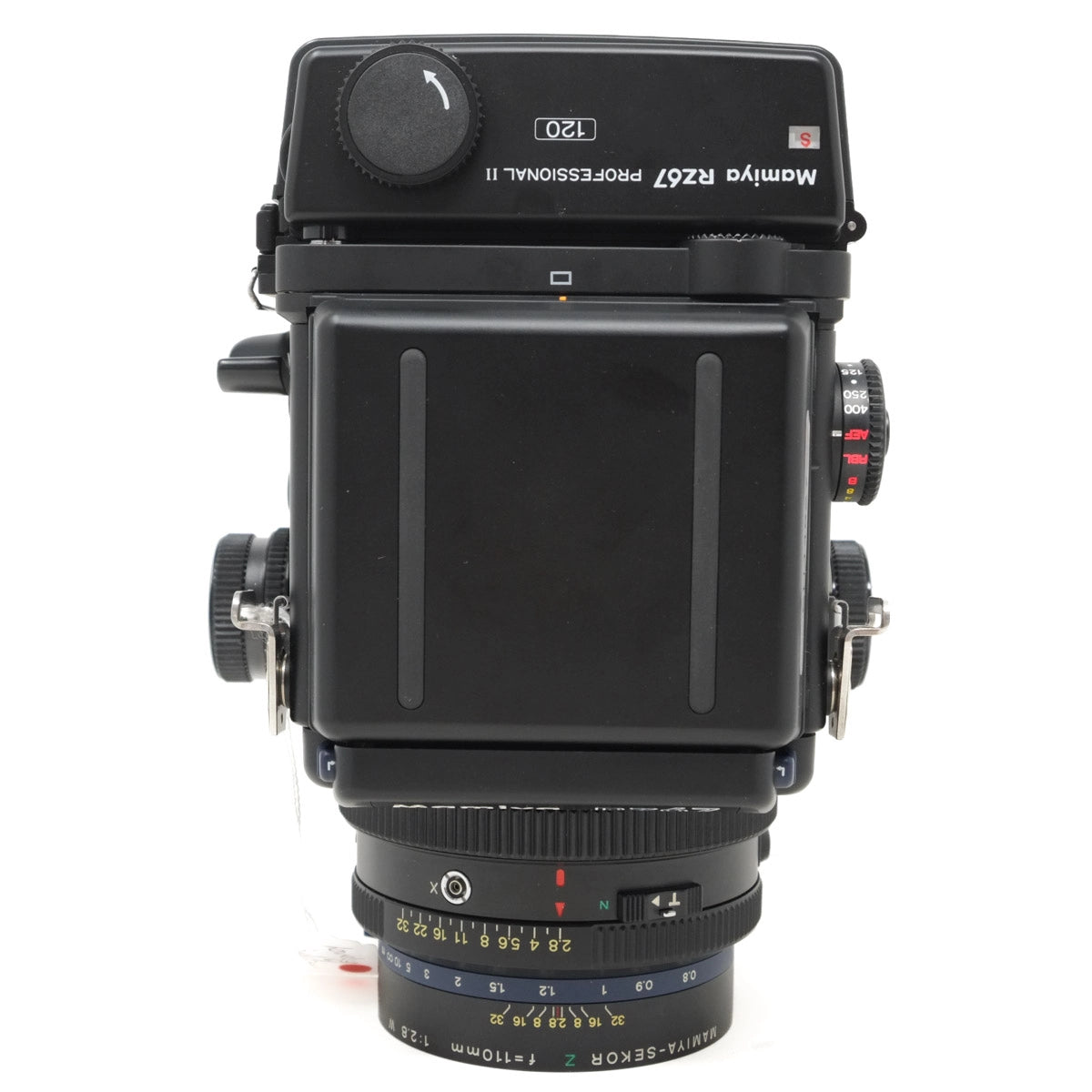 Used Mamiya RZ67 Pro II with 110mm F2.8 and WLF + 120 PRO II back - top angle