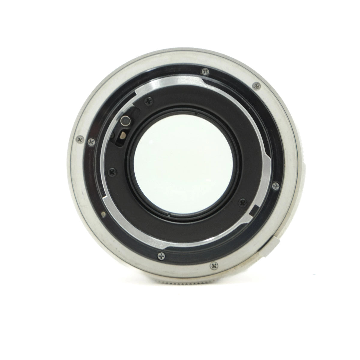 Camera lens mount on a white background