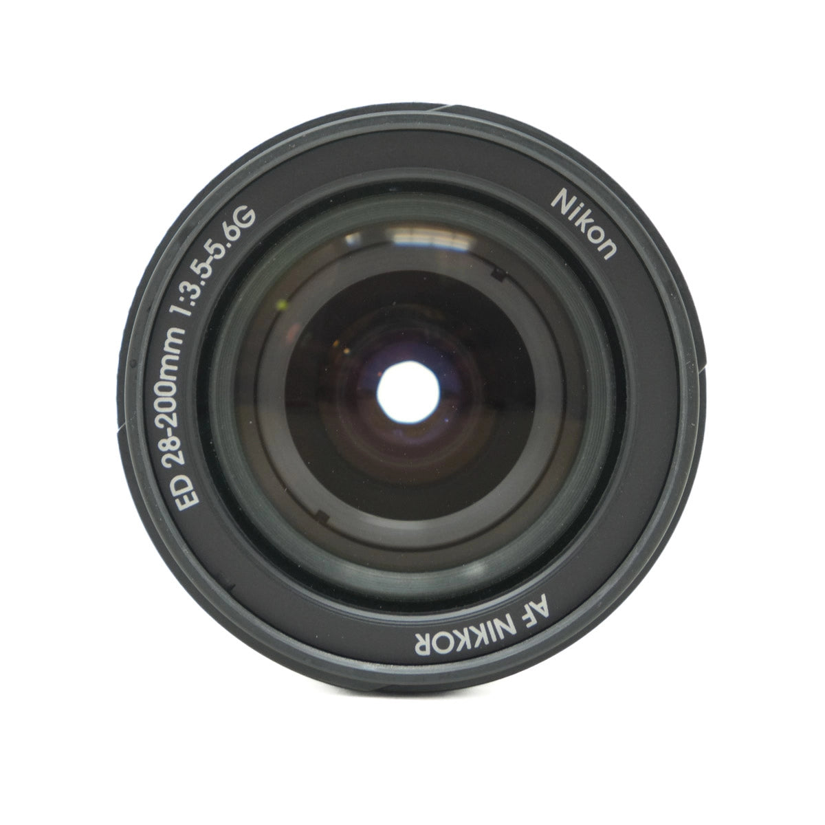 Nikon camera lens on a white background