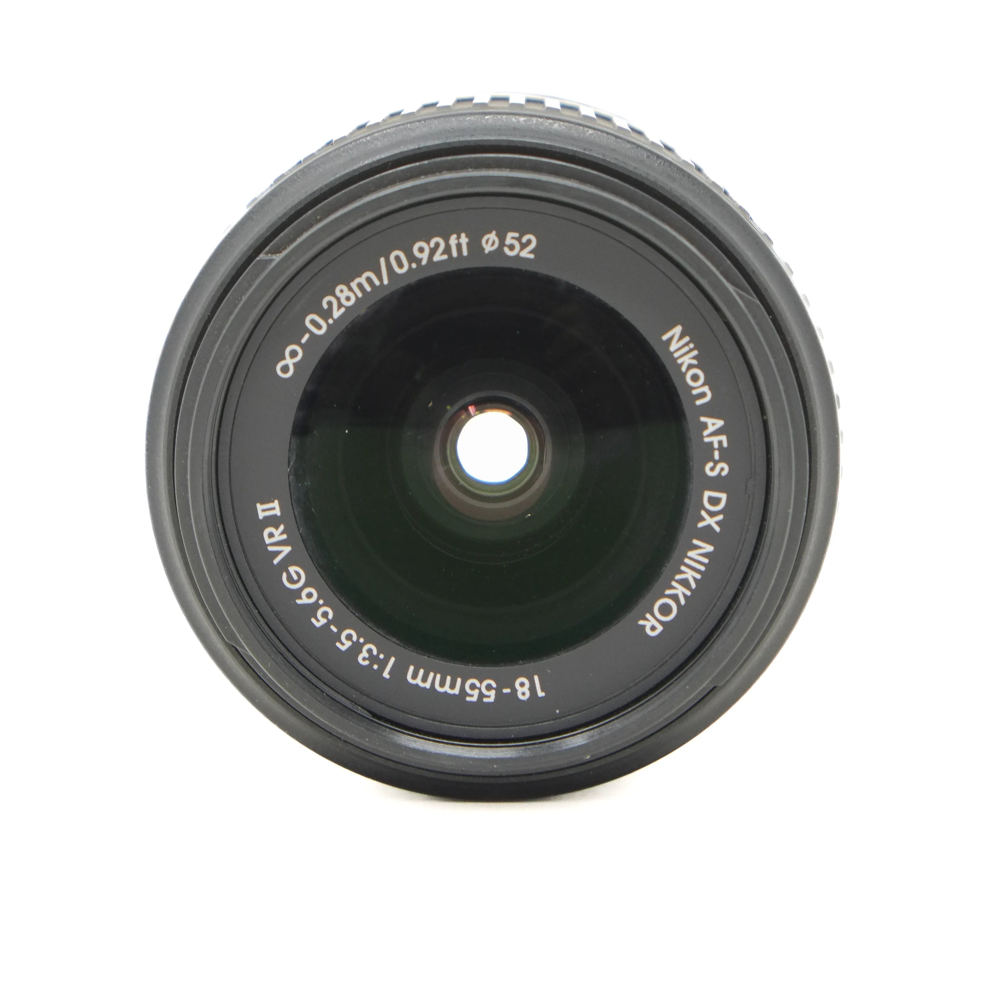 Nikon camera lens on a white background