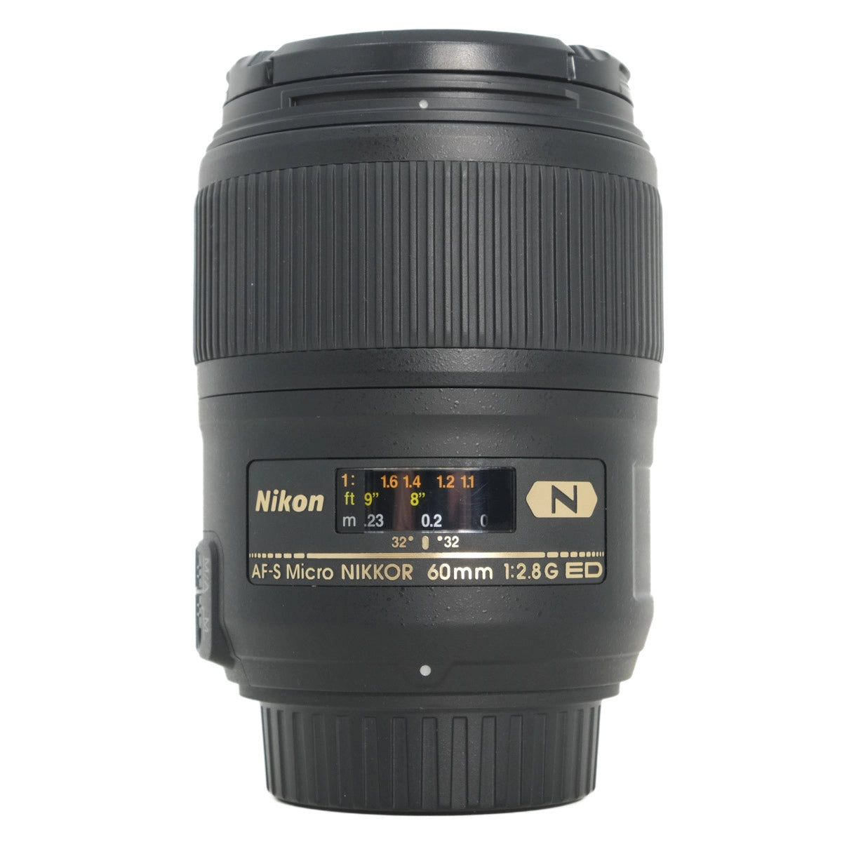 Used Nikon AF-S Micro Nikkor 60mm F2.8G Lens for Nikon F - front angle