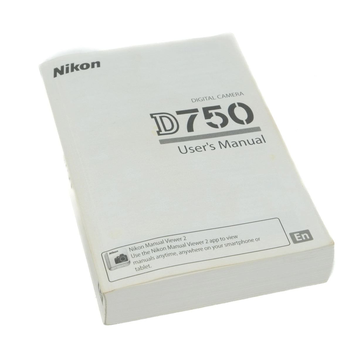 Used Nikon D750 DSLR camera body - instructions