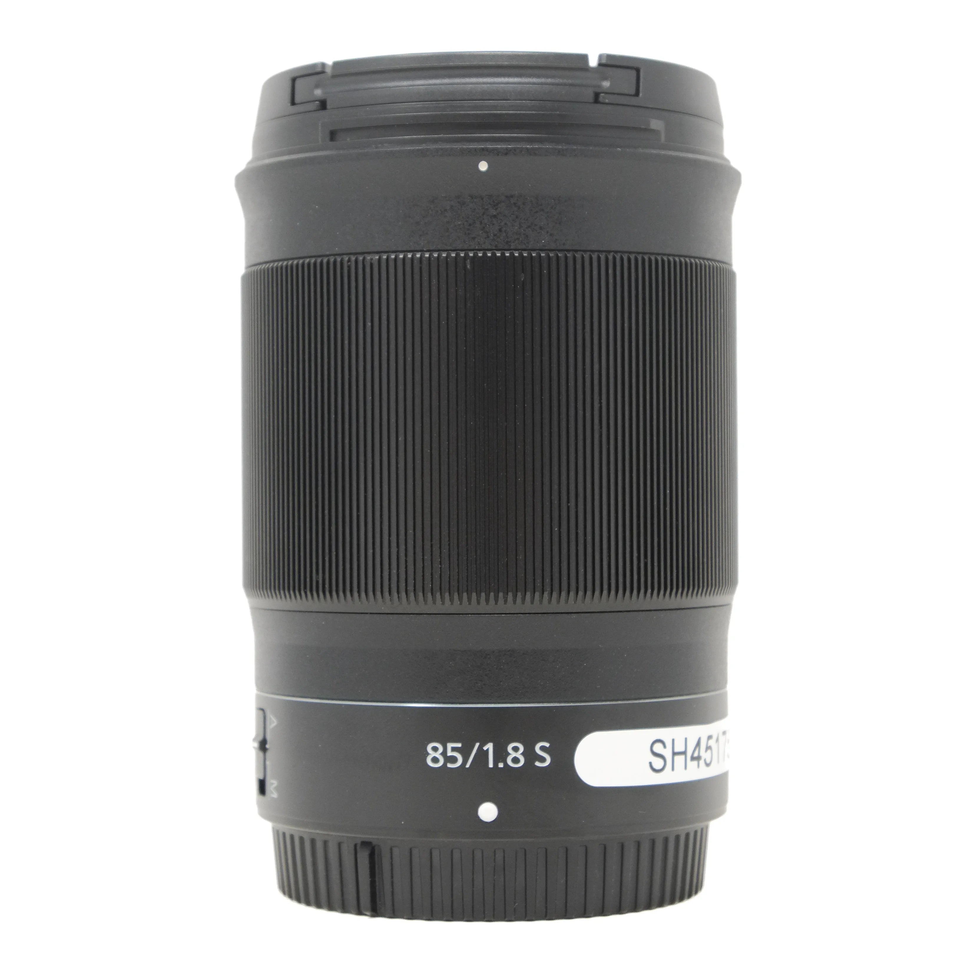 Camera lens with text and design details on a white background