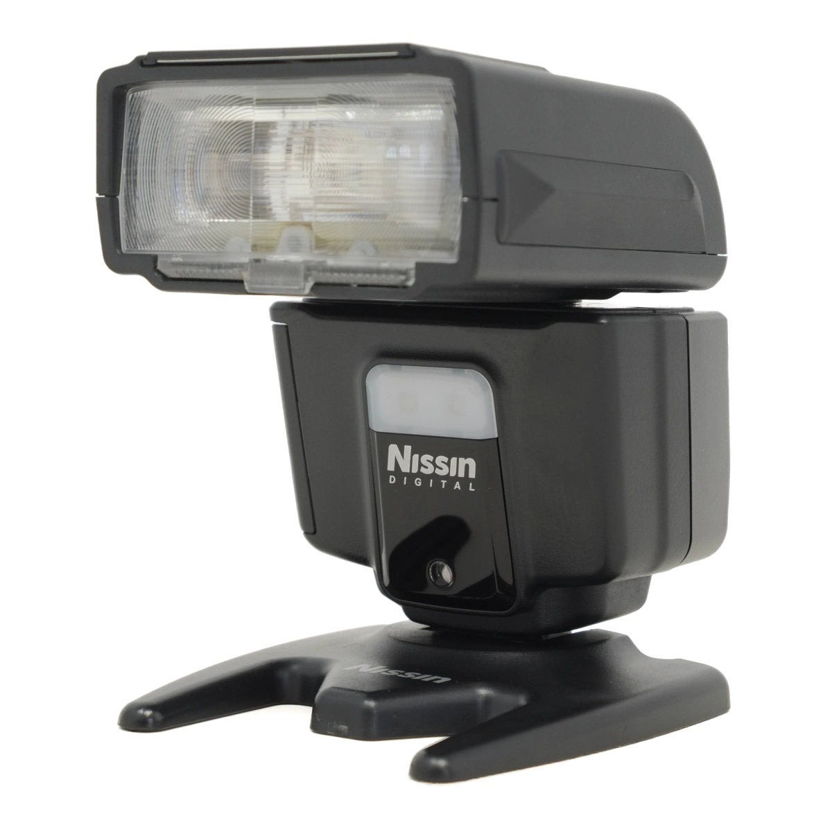 Nissin digital camera flash on a white background