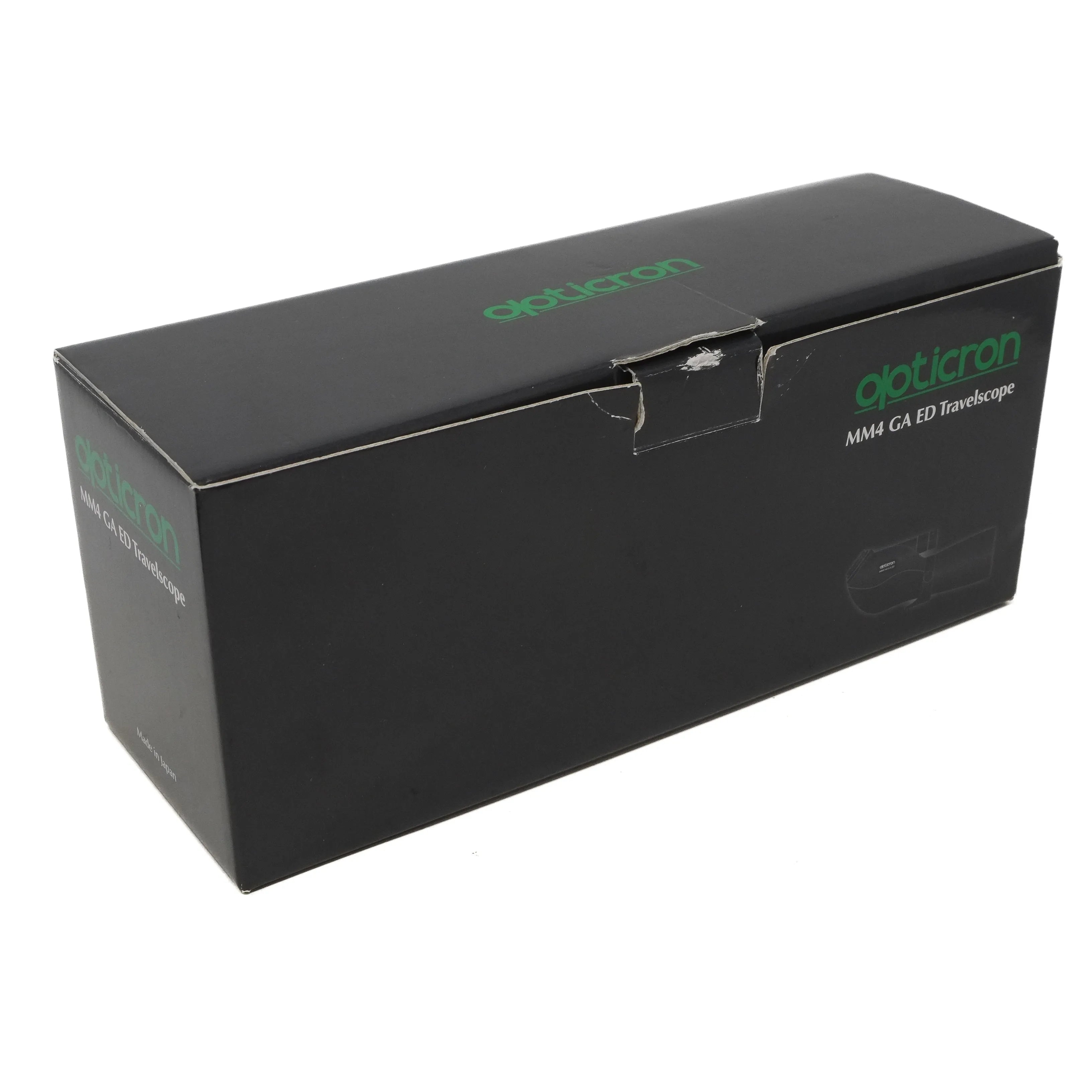 Black box with Opticron branding on a white background