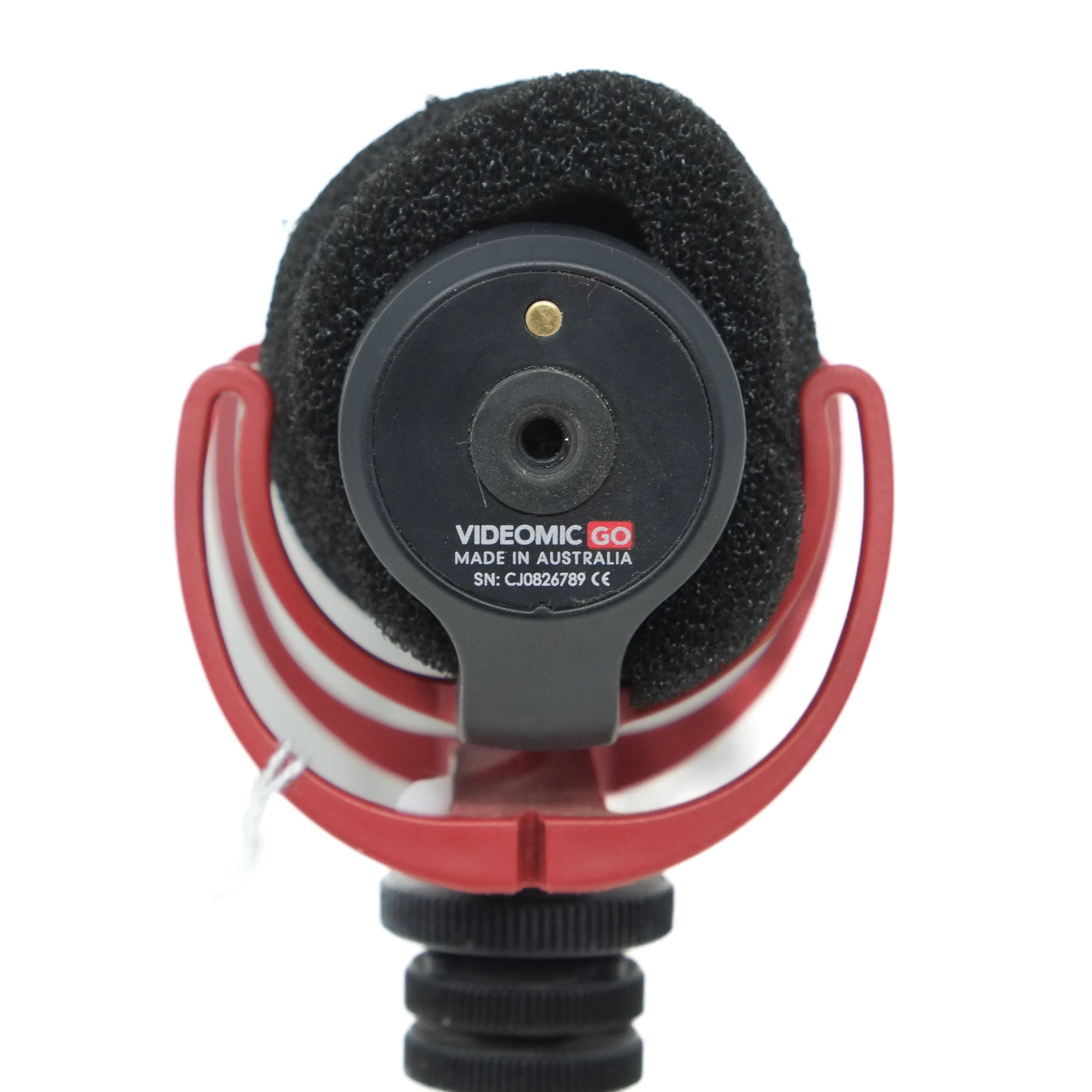 Used Rode Mic Go microphone with Dead cat - back angle