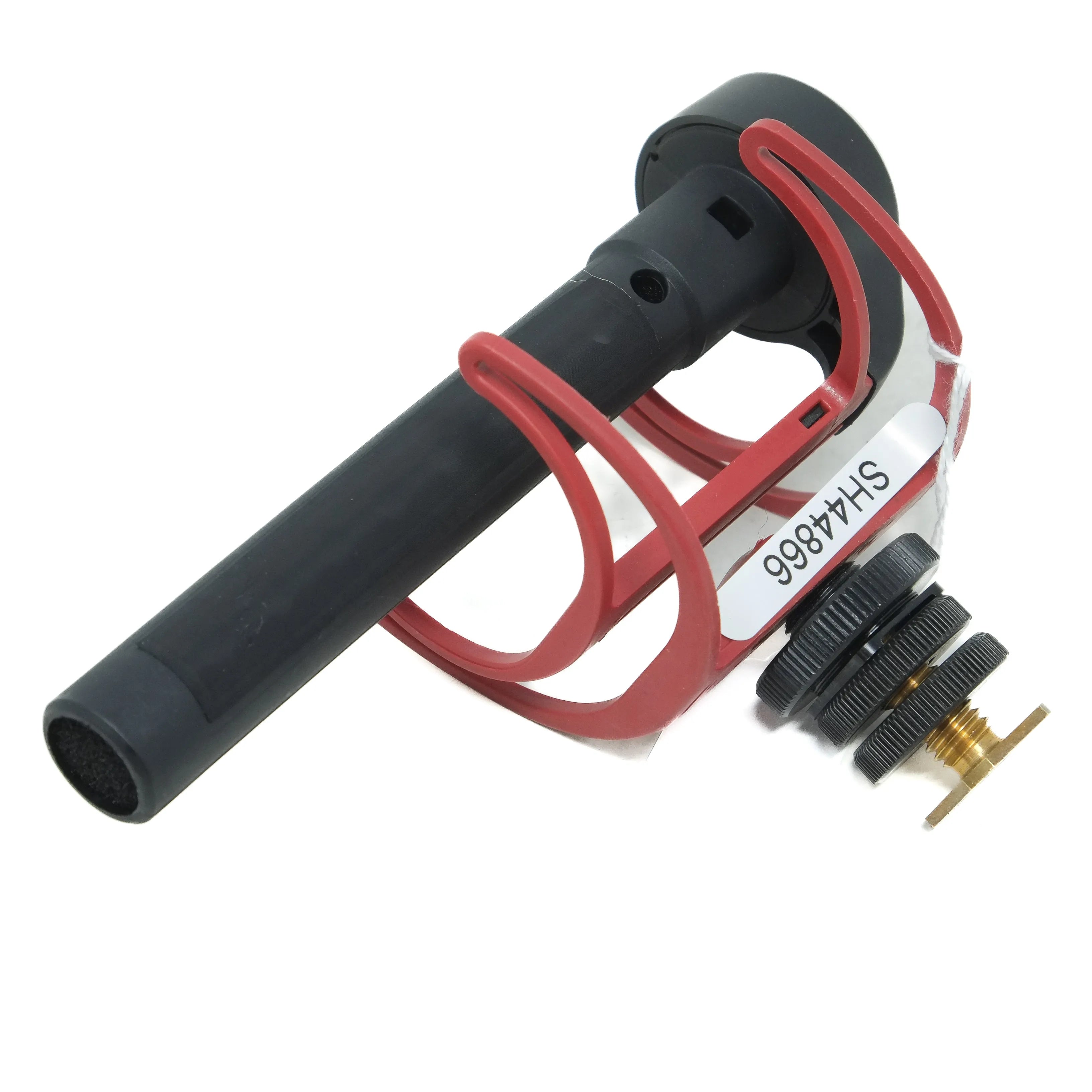Used Rode Mic Go microphone with Dead cat - side angle