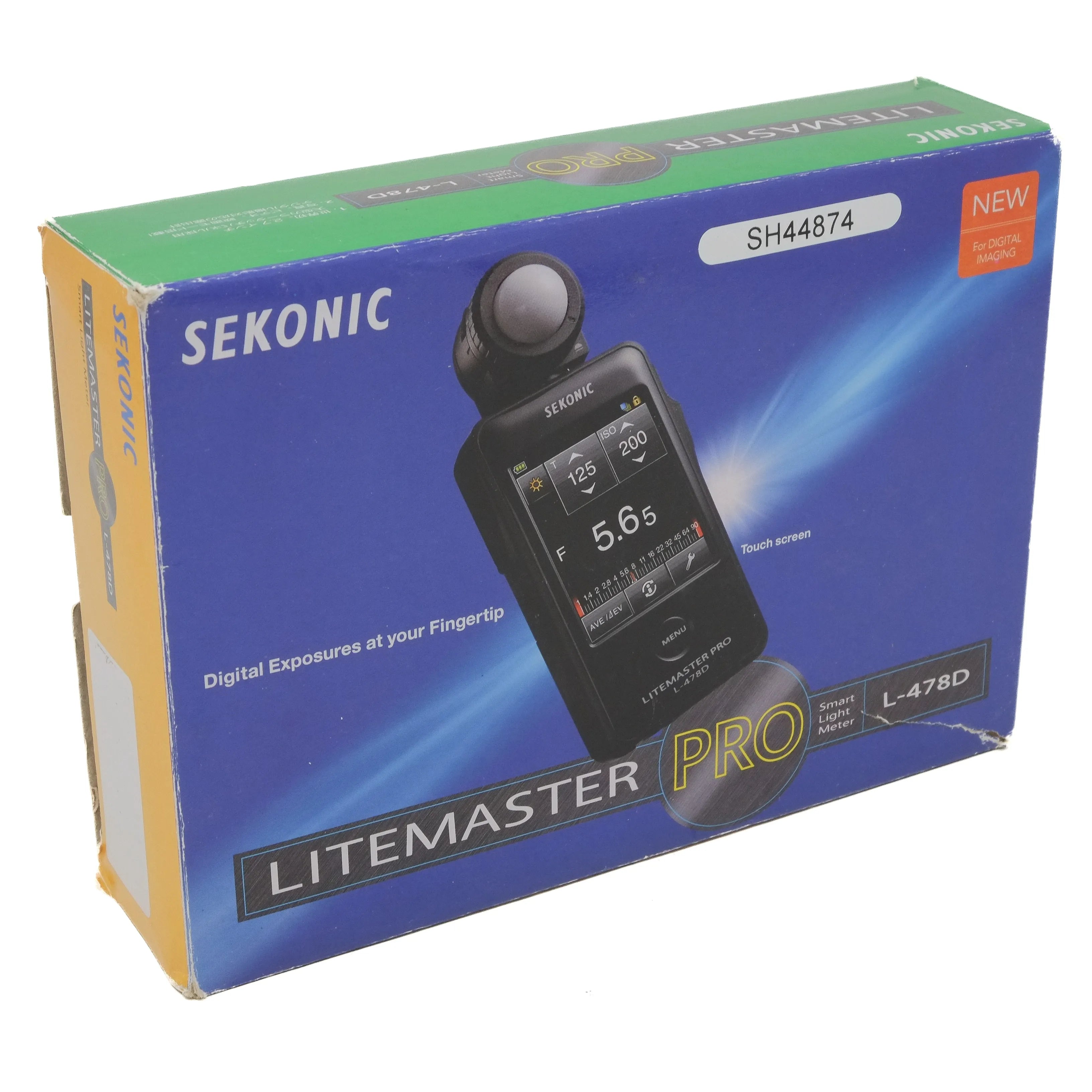 Sekonic Litemaster Pro light meter packaging on a white background